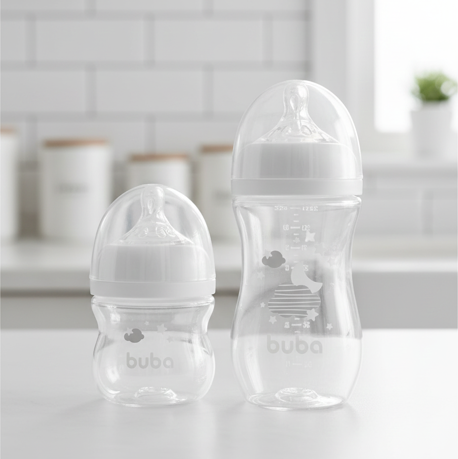 Kit Mamadeiras Buba Easy Flow Nuvem 2 Peças