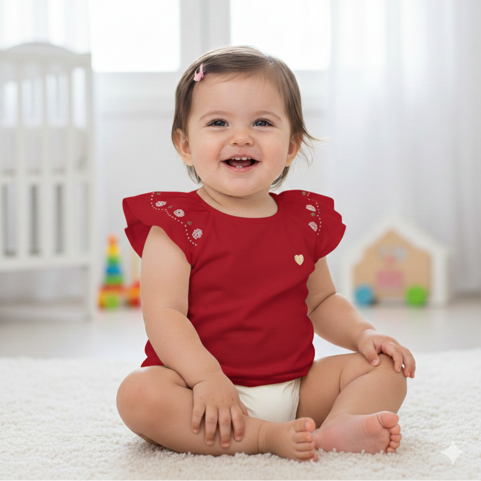 Blusa Infantil Feminina Kaiani Florzinhas – Conforto e Delicadeza para o Dia a Dia