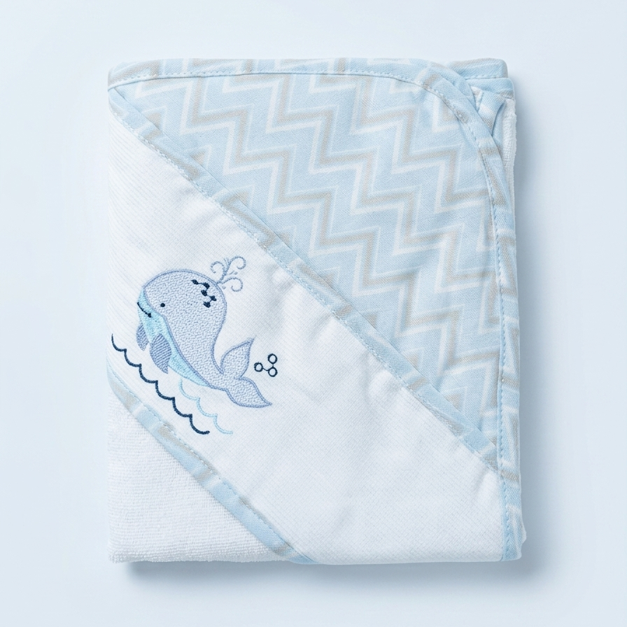 Toalha Fralda Dengo com Capuz Estampa Borboleta 70x108 cm - Camada Única