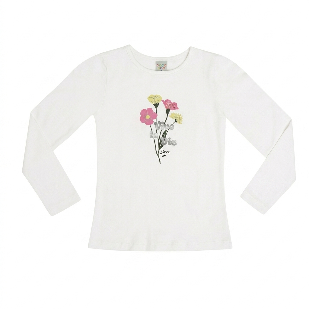 Conjunto Infantil Menina Have Fun Vive La Vie em Cotton e Molecotton