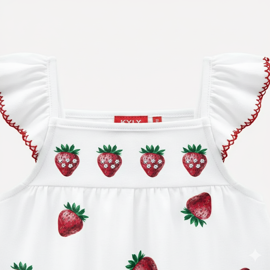 Vestido Infantil Kyly Ursinha e Morangos