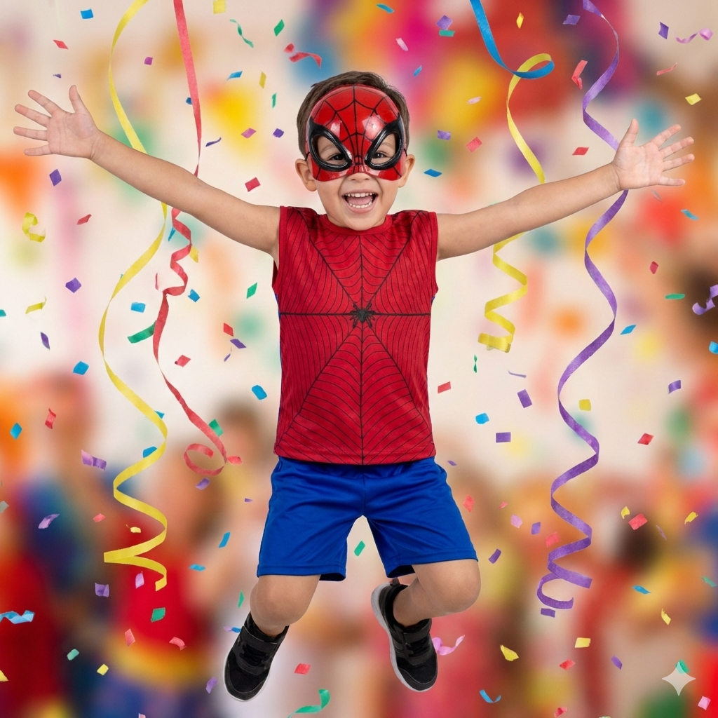 Fantasia Infantil Homem-Aranha com Máscara