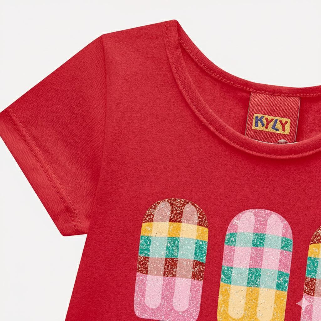 Conjunto Infantil Feminino Kyly Happy Summer Picolés