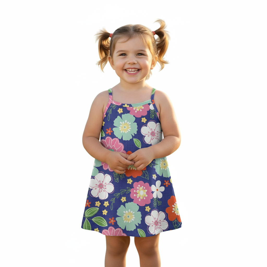 Vestido Infantil Kyly Flores Coloridas
