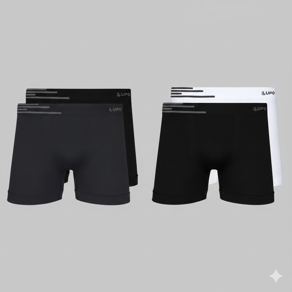 Cueca Boxer Infantil Lupo Kids Microfibra Sem Costura