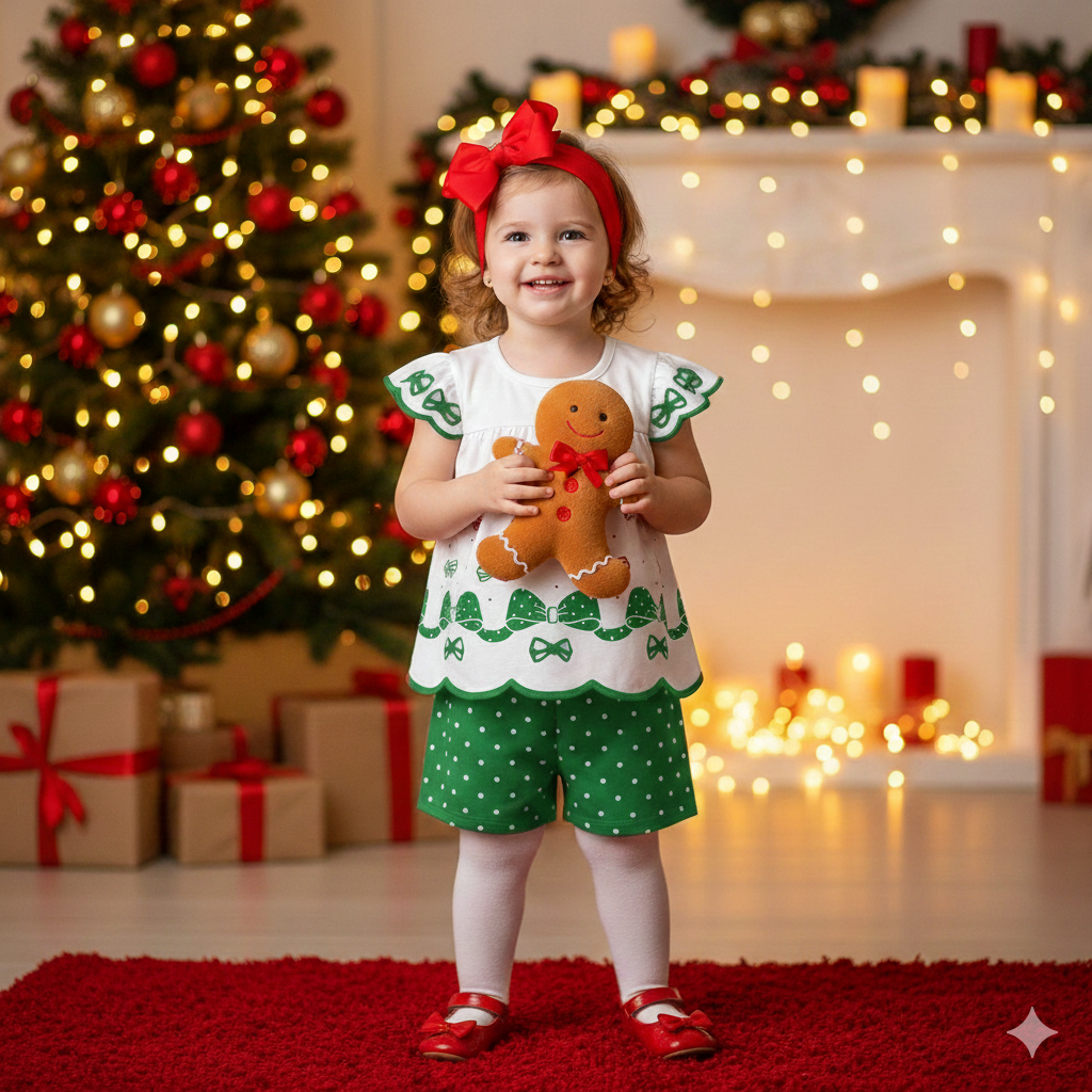 Conjunto Infantil Feminino Kyly Estampa de Laço