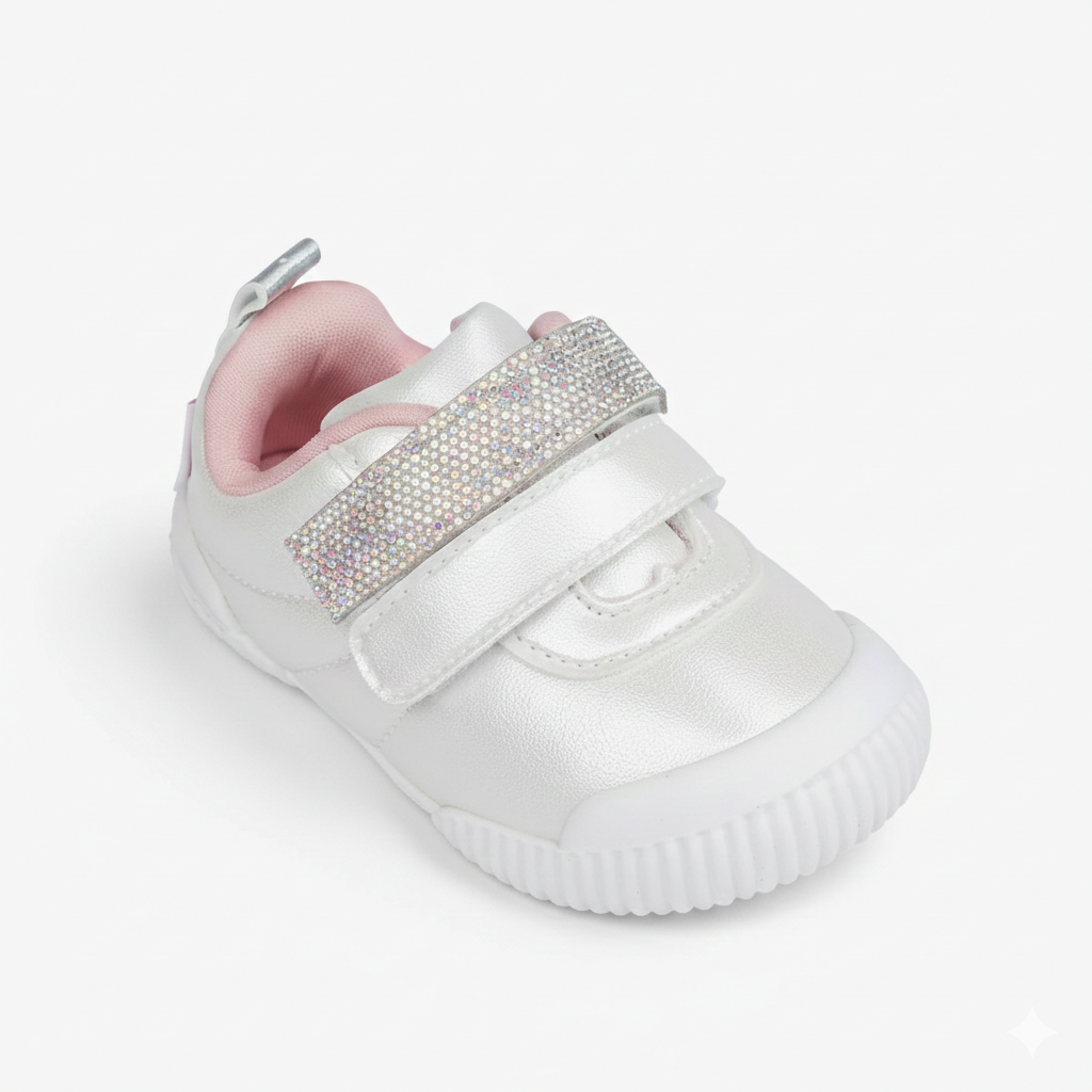 Tênis Infantil Feminino Pampili Yuyu Manta de Strass com Velcro