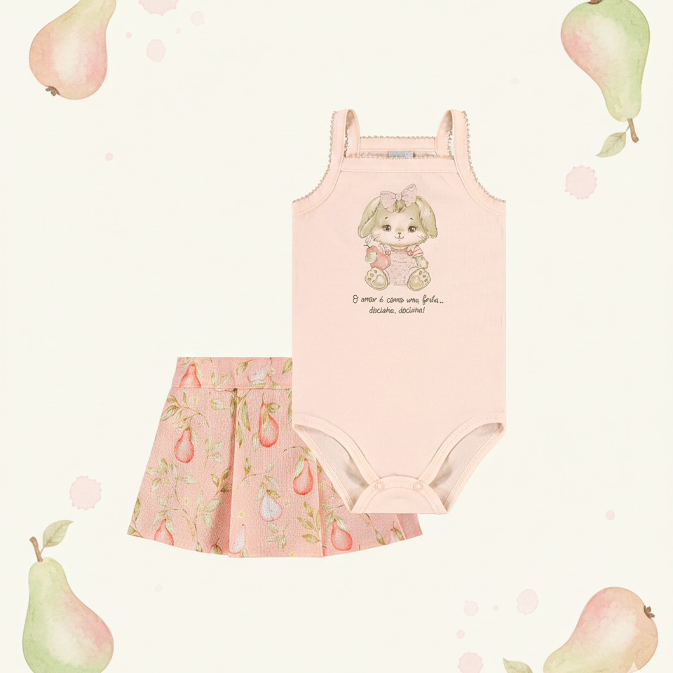 Conjunto Infantil Feminino Pulla Bulla Coelhinha – Conforto e Delicadeza para o Dia a Dia