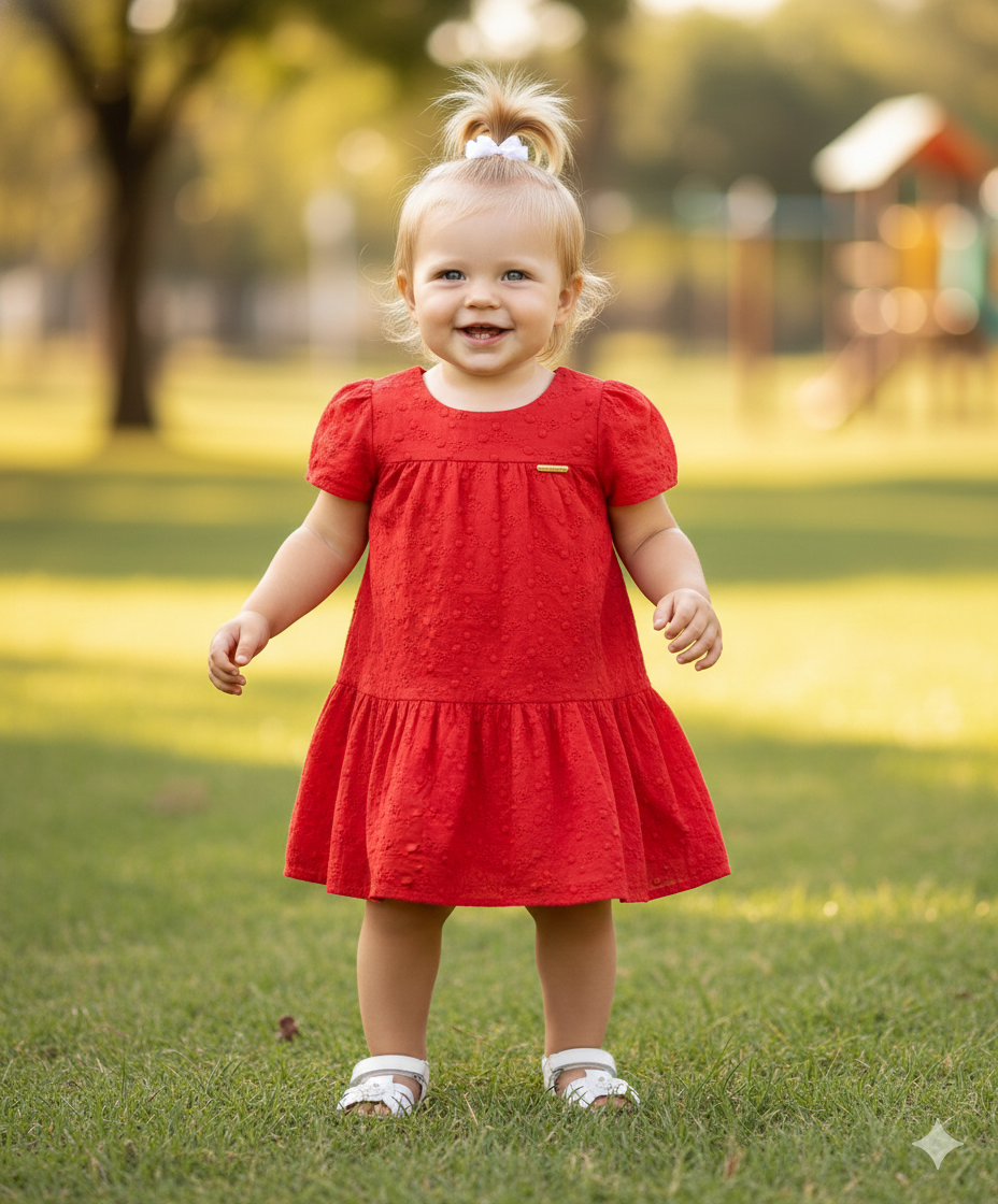 Vestido Bebê Pulla Bulla em Laise