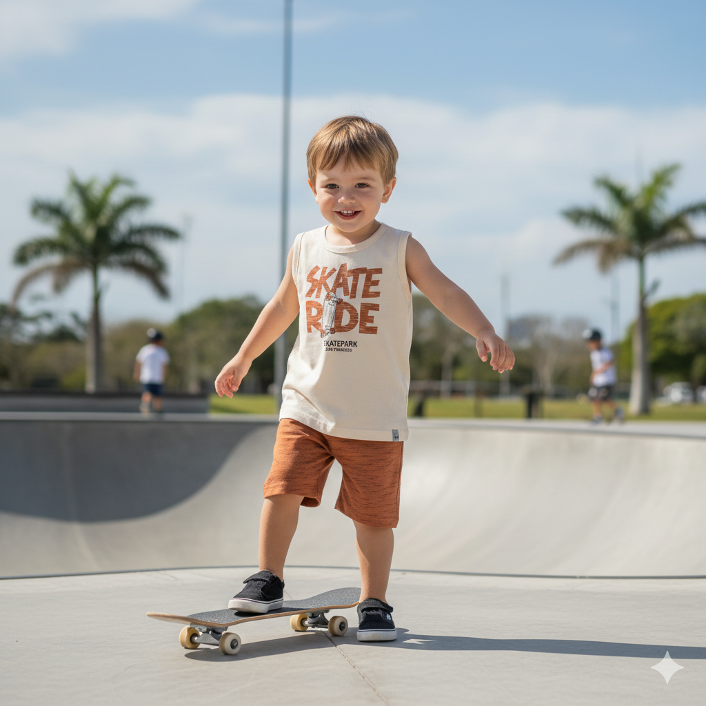 Conjunto Infantil Masculino Kaiani Skate Ride – Conforto e Estilo para o Dia a Dia
