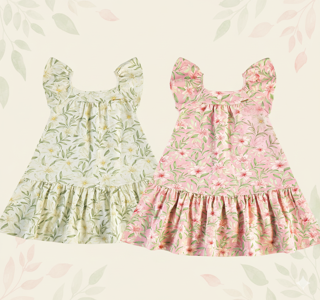 Vestido Infantil Pulla Bulla Estampa Digital Floral – Conforto, Delicadeza e Estilo