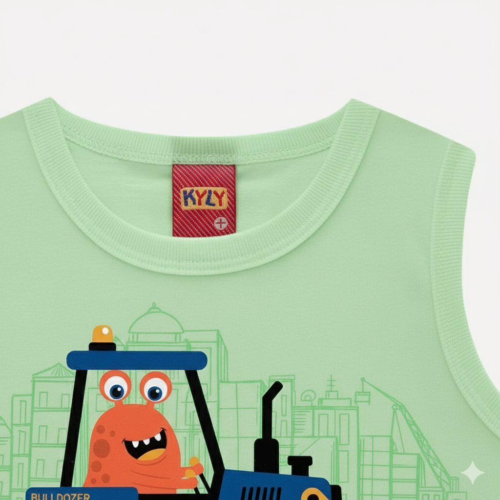 Regata Infantil Masculina Kyly Monstrinho no Trator