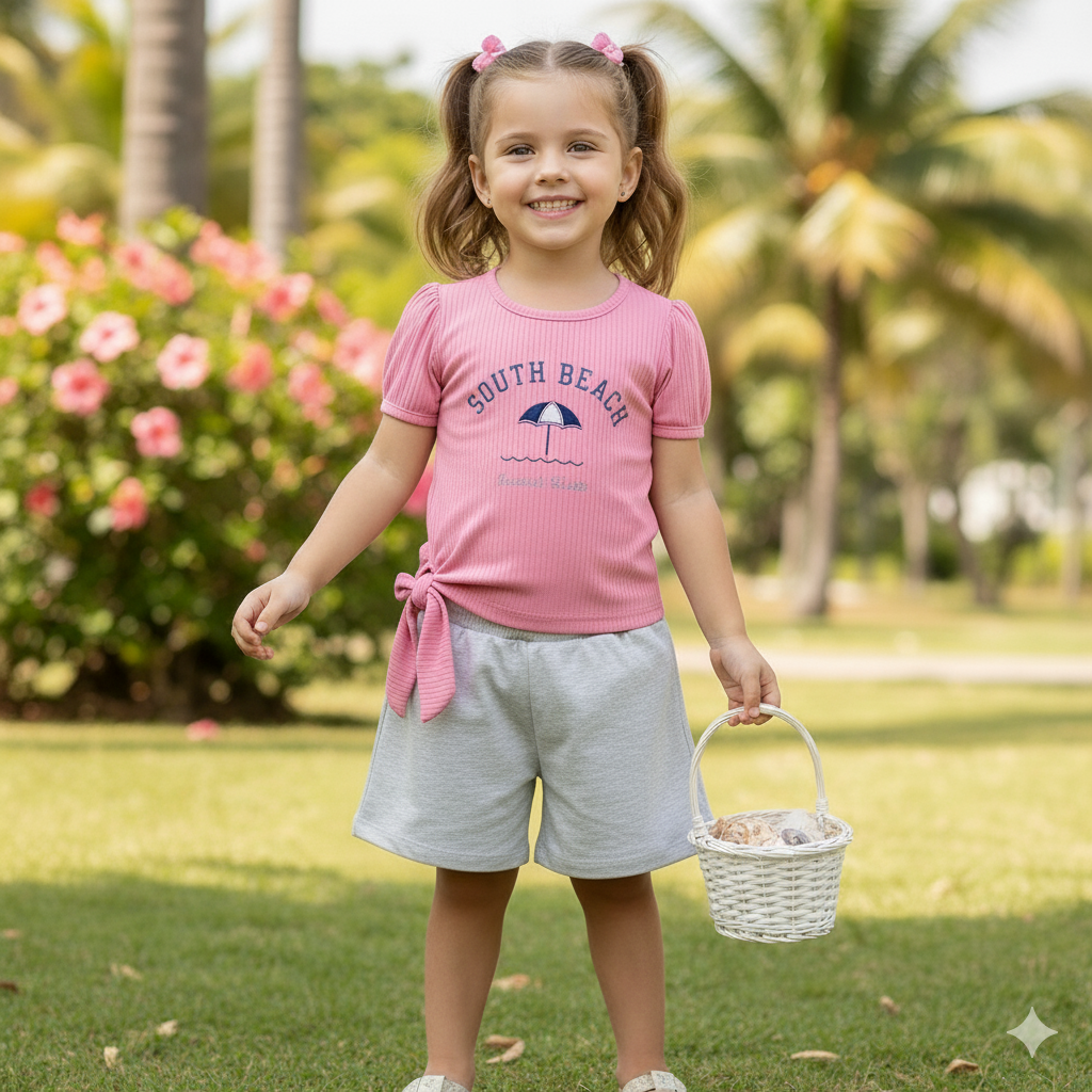 Conjunto Infantil Feminino Brincar e Arte South Beach