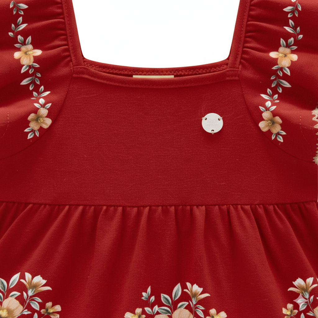 Vestido Infantil Milon Floral com Babados
