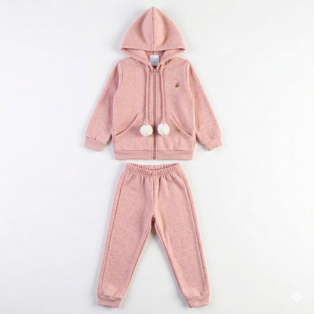 Conjunto Infantil Feminino Pulla Bulla Básico com Pingente de Ursinha