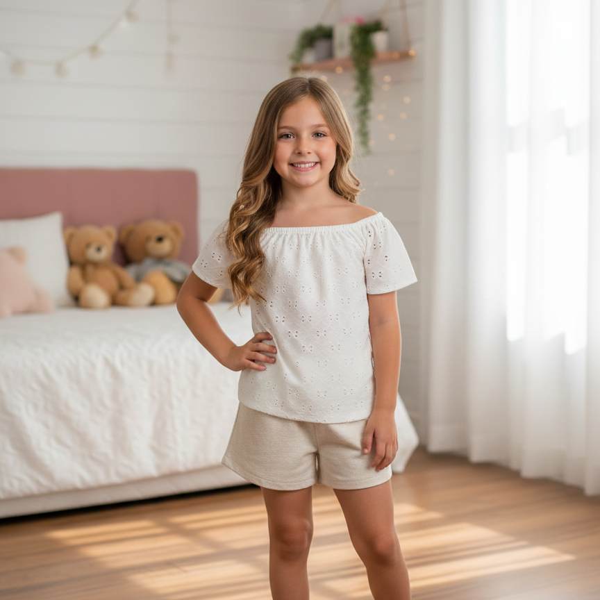 Conjunto Feminino Kamylus Laise e Moletinho Linho