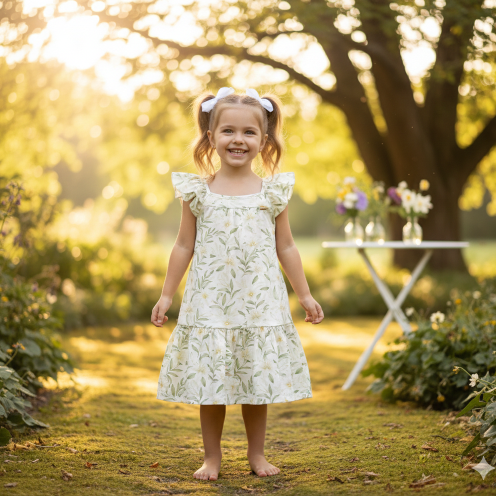 Vestido Infantil Pulla Bulla Estampa Digital Floral – Conforto, Delicadeza e Estilo