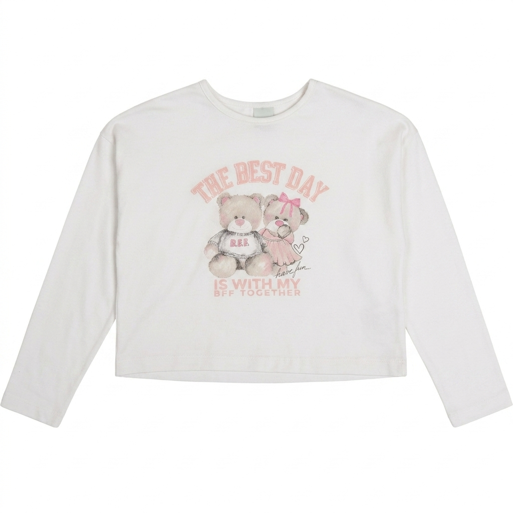 Conjunto Infantil Menina Have Fun BFF Short-Saia Cotton e Fleece