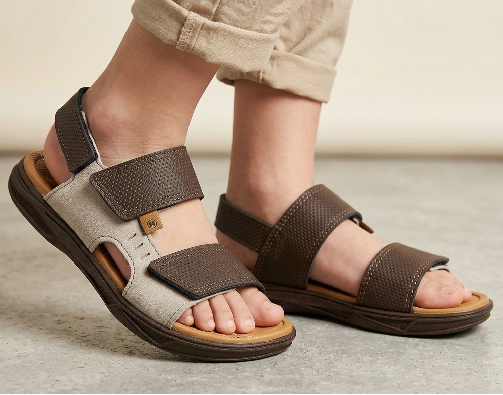 Sandália Papete Infantil Masculina Molekinho Fecho Triplo