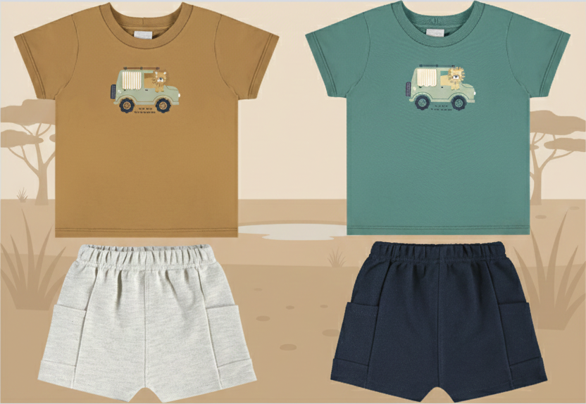 Conjunto Infantil Masculino Pulla Bulla Safari Road – Conforto e Estilo para Aventuras diárias