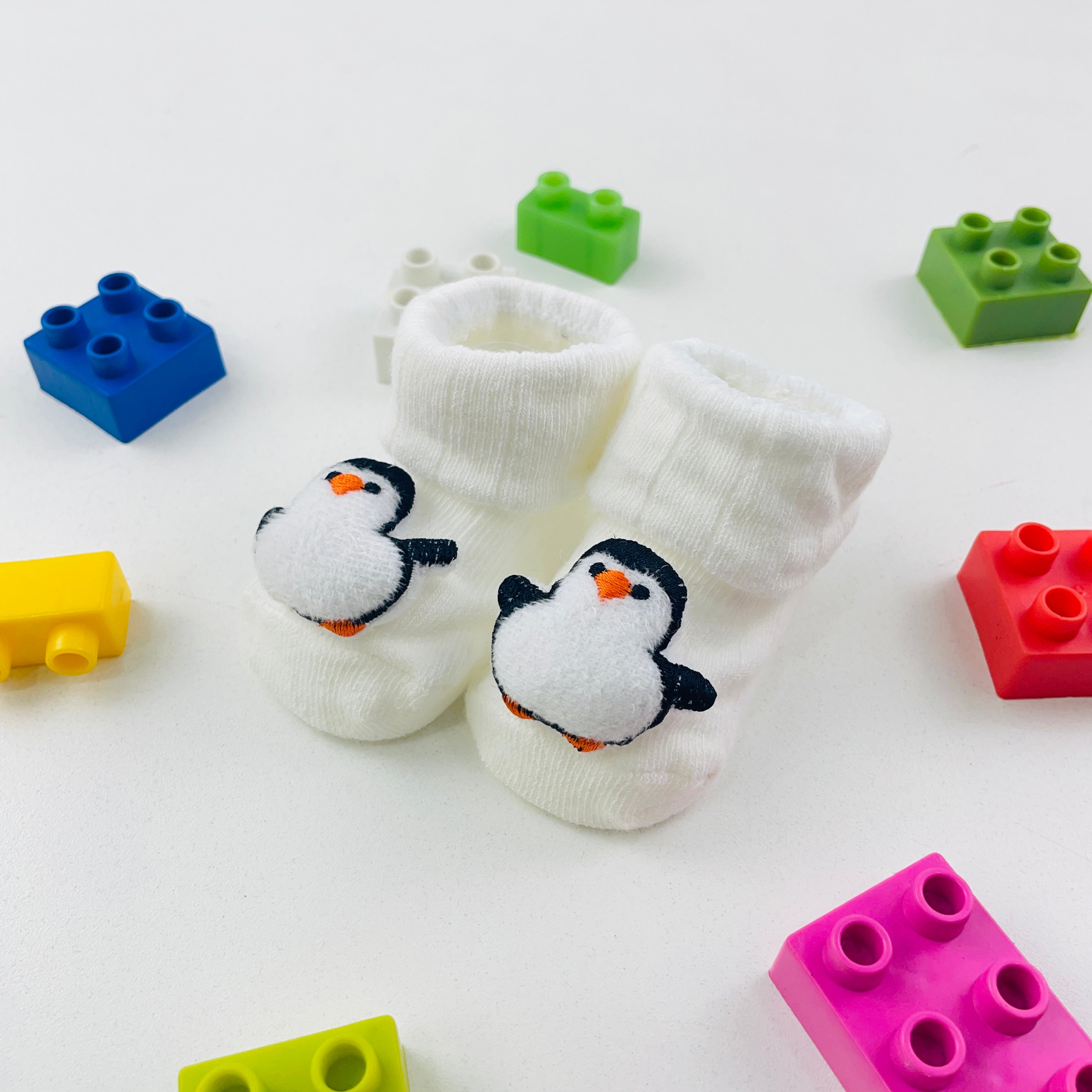 Meia Bichinhos Plin Baby Pinguim Antiderrapante