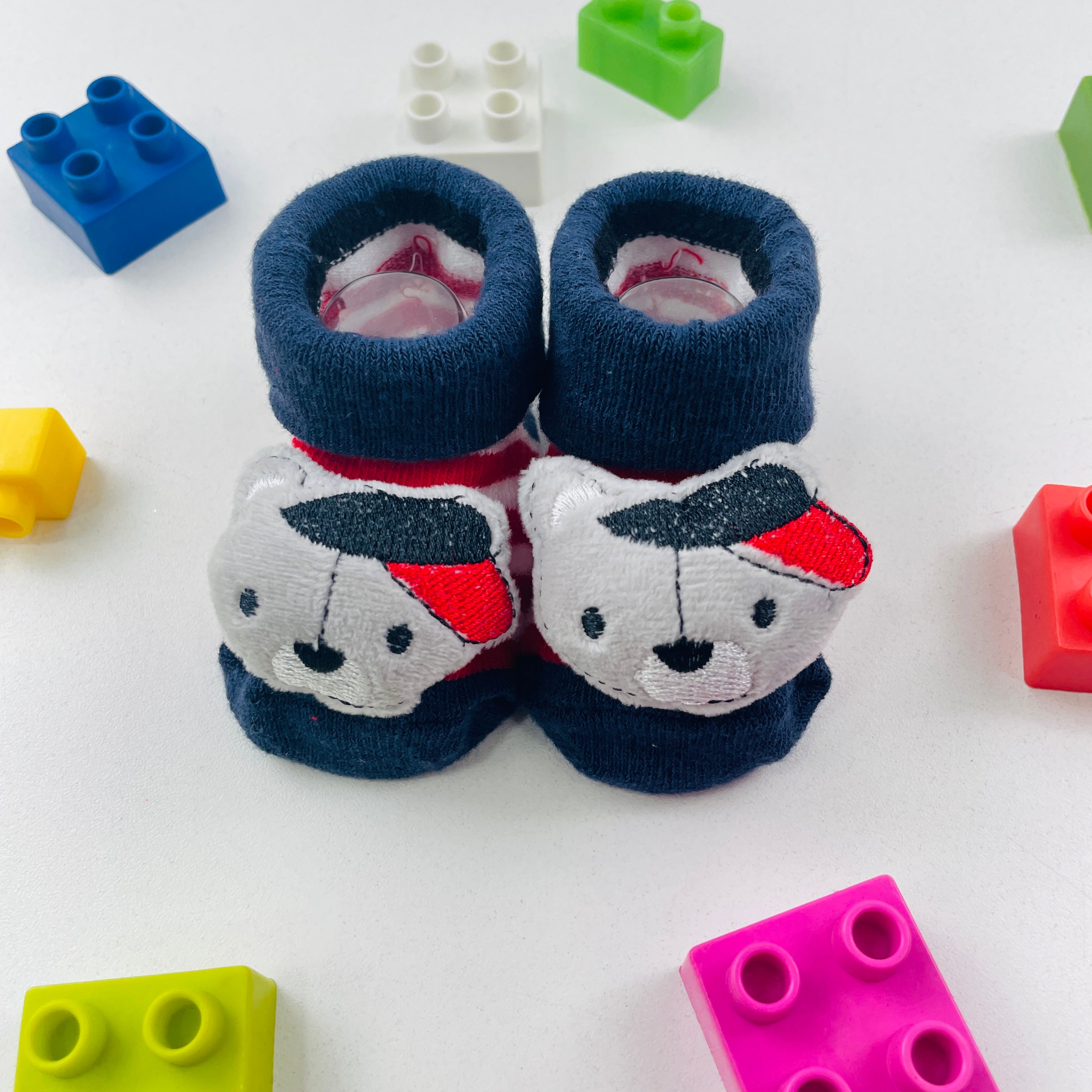 Meia Bichinhos Plin Baby Urso De Bone Antiderrapante
