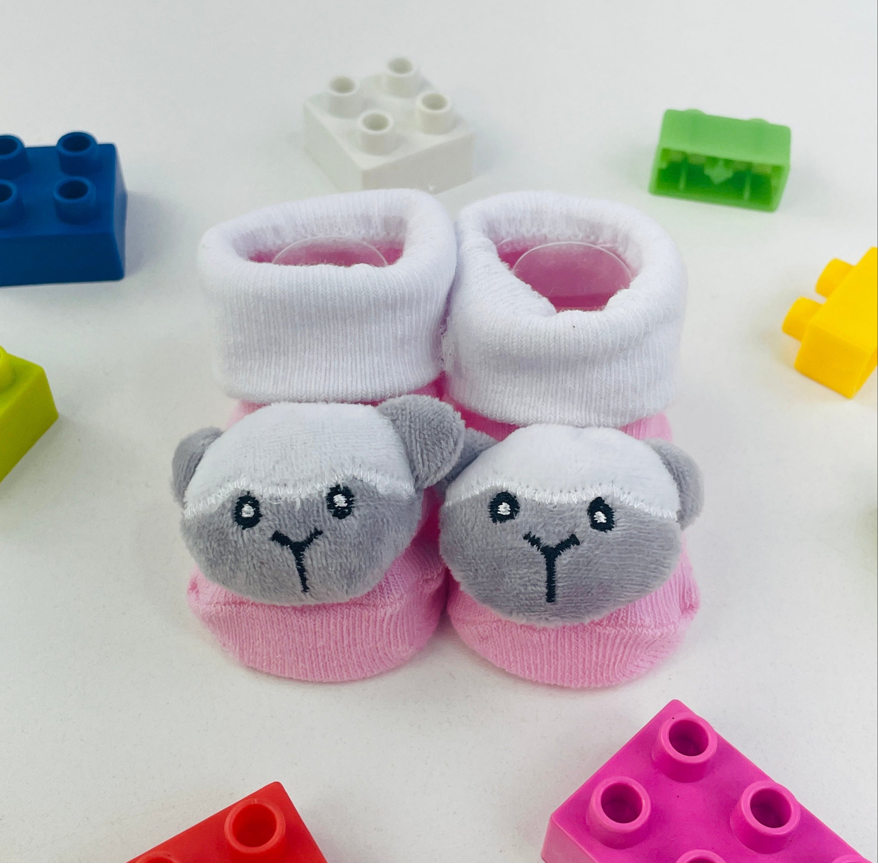 Meia Bichinhos Plin Baby Ovelinha Antiderrapante - Rosa