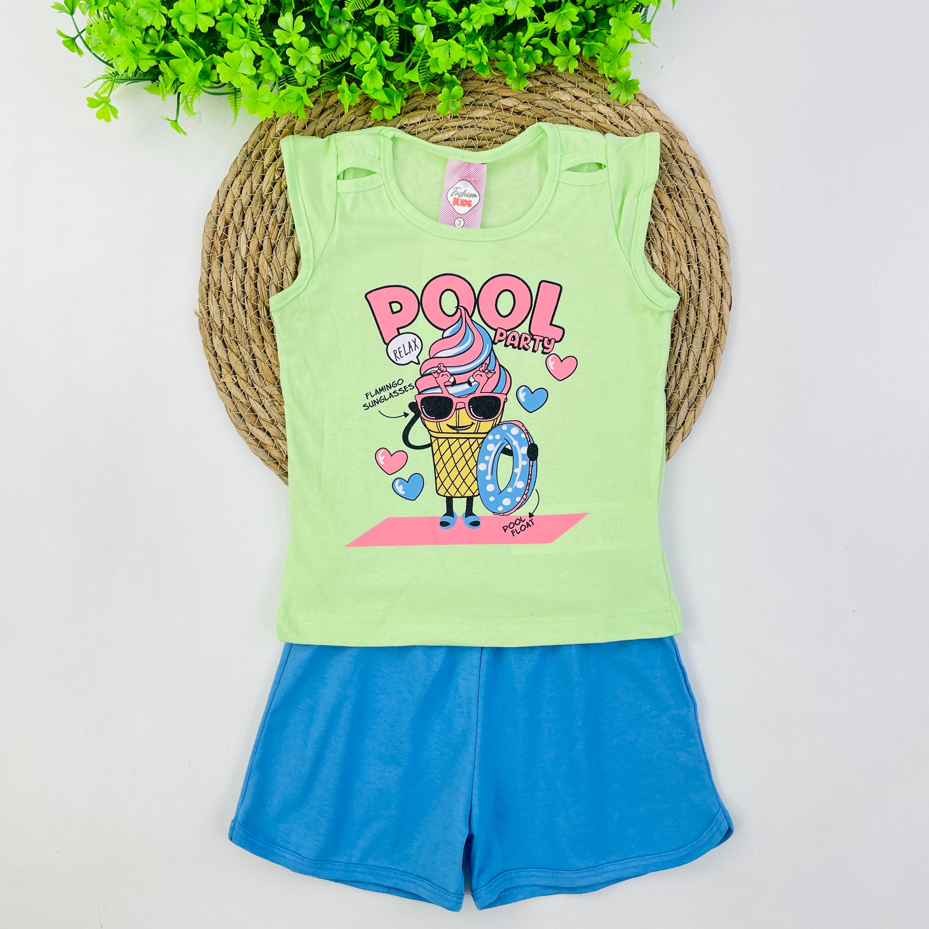 Conjunto Fashion Kids Infantil Menina Pool Party