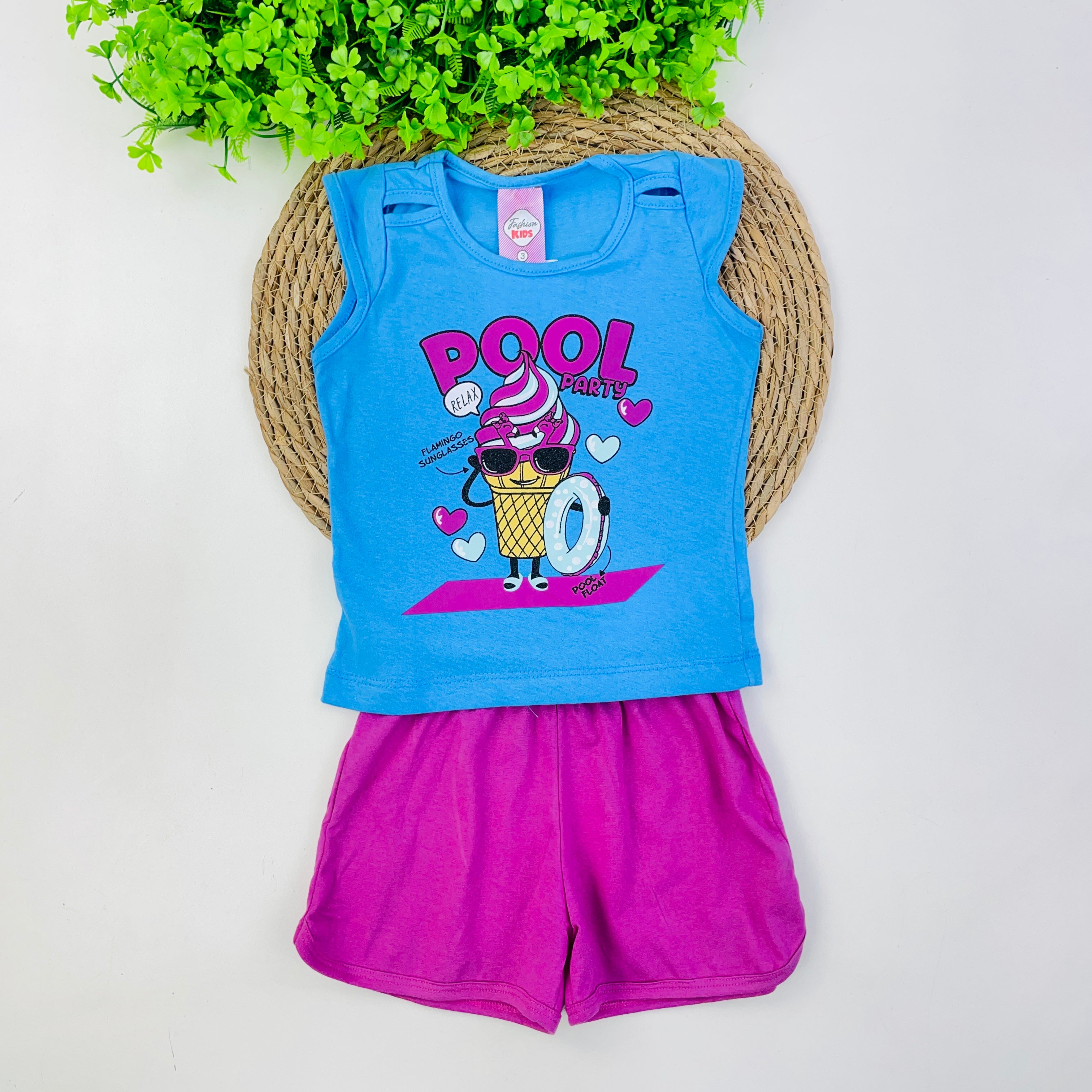Conjunto Fashion Kids Infantil Menina Pool Party