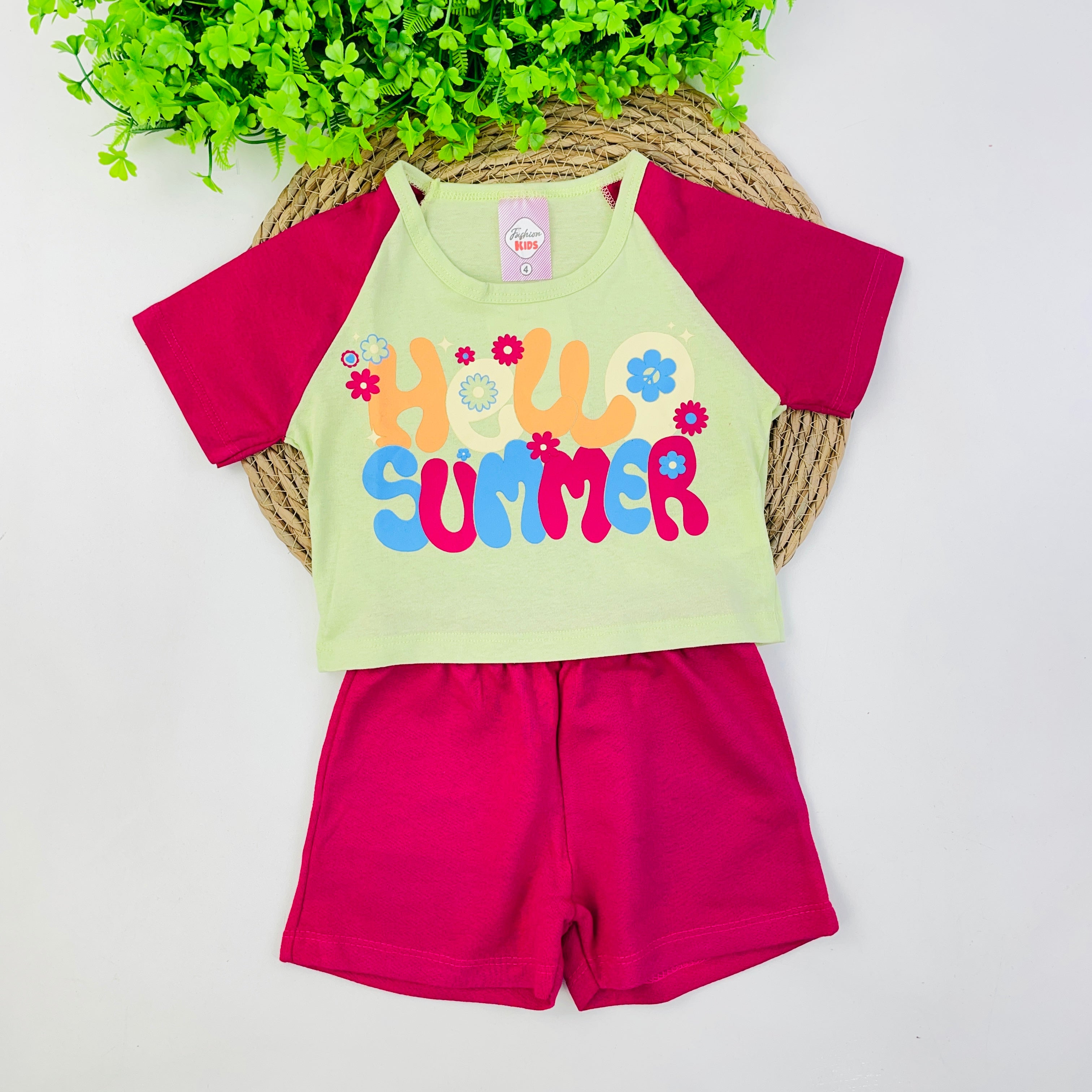 Conjunto Fashion Kids Infantil Menina Hello Summer