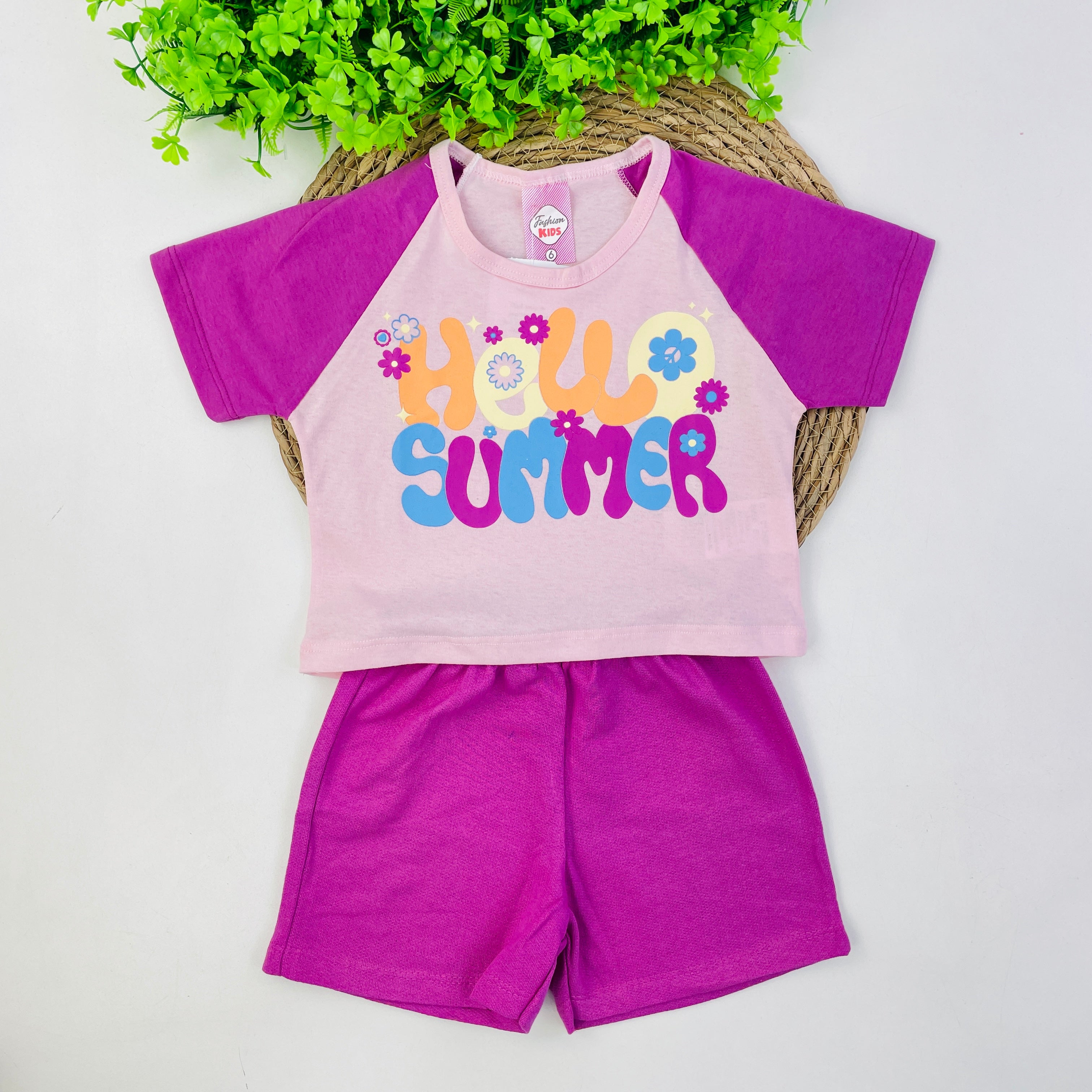 Conjunto Fashion Kids Infantil Menina Hello Summer