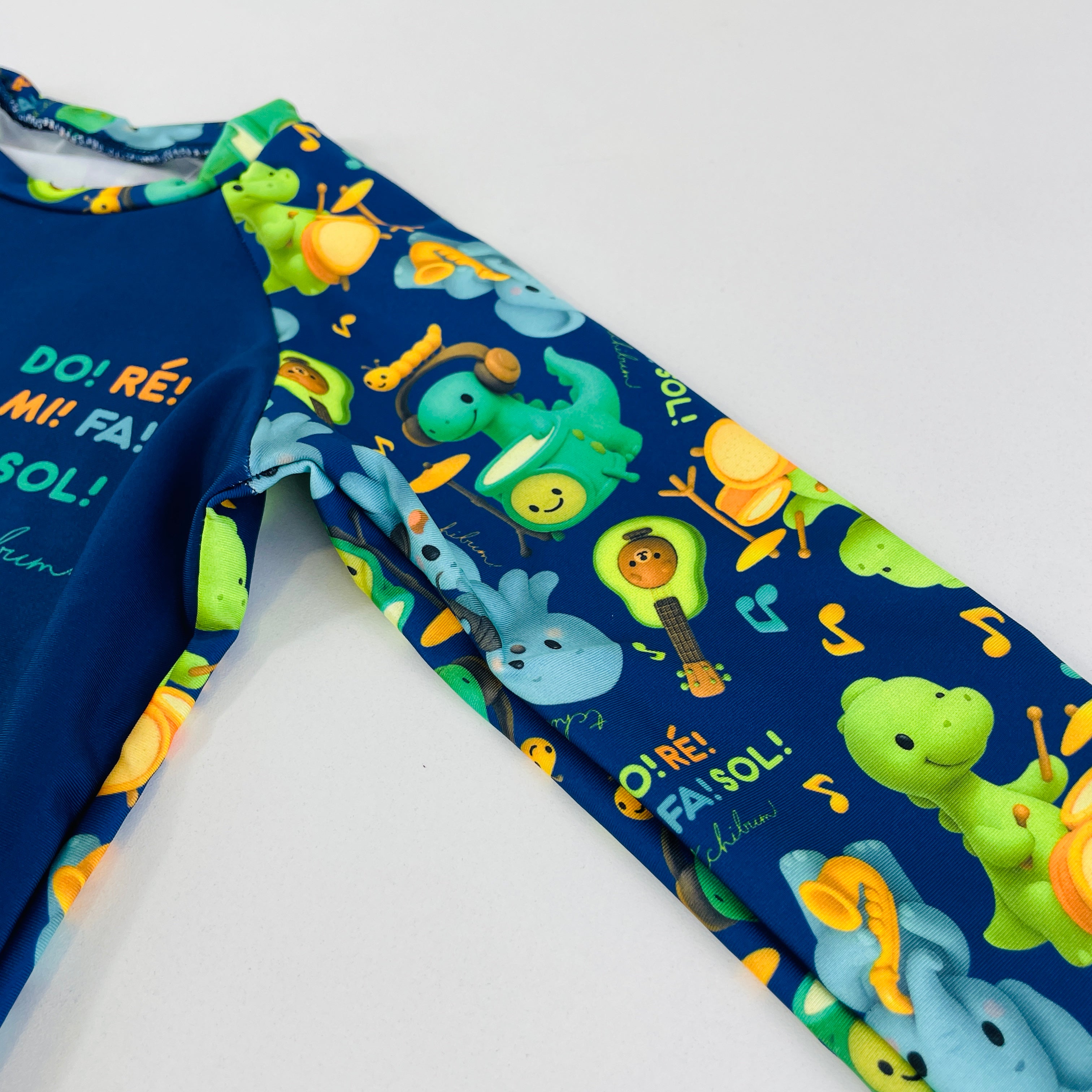 Conjunto Masculino Tchibum Dino Dó Ré Mi Fá Sol UV50+ Dry Fit