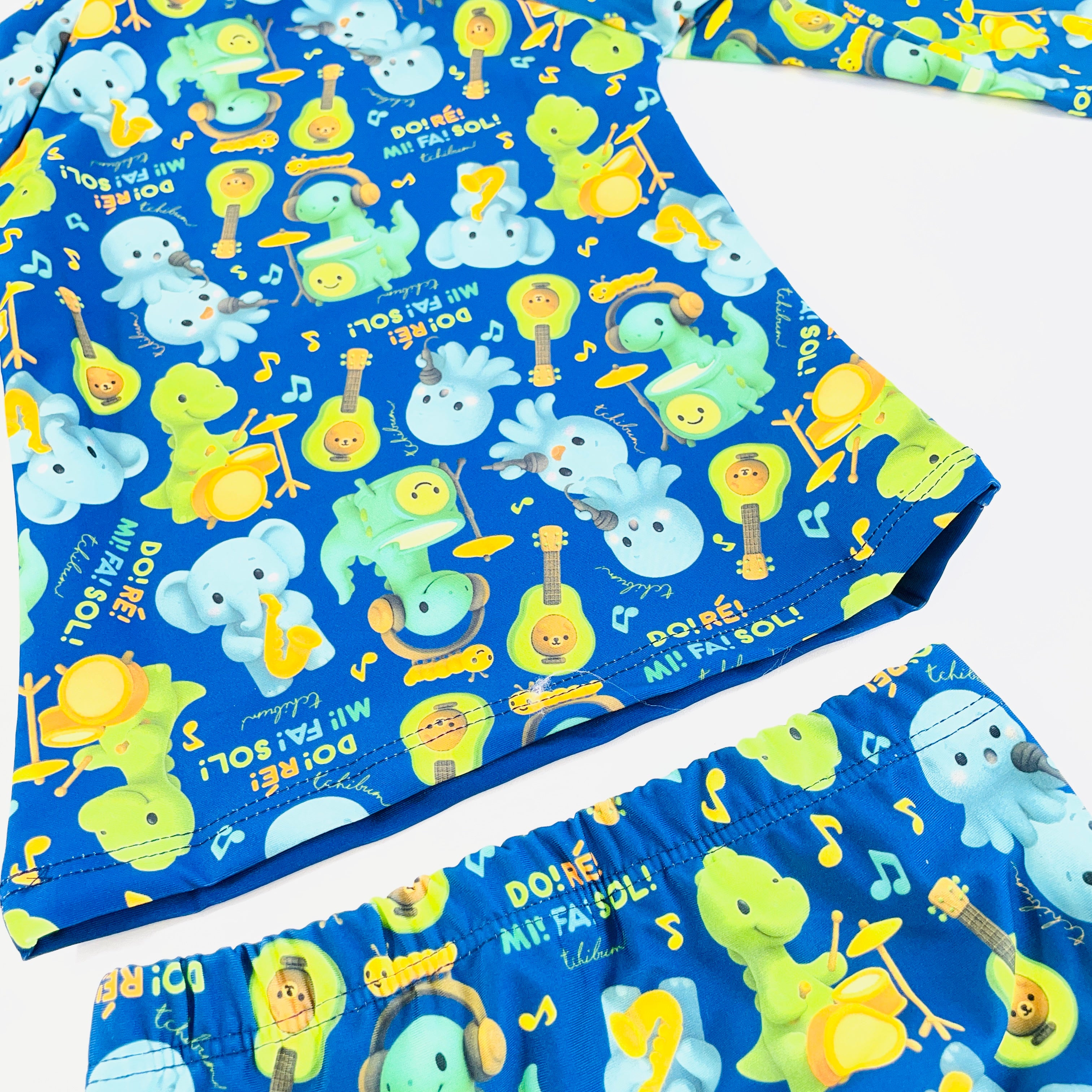 Conjunto Masculino Tchibum Dino Dó Ré Mi Fá Sol UV50+ Dry Fit