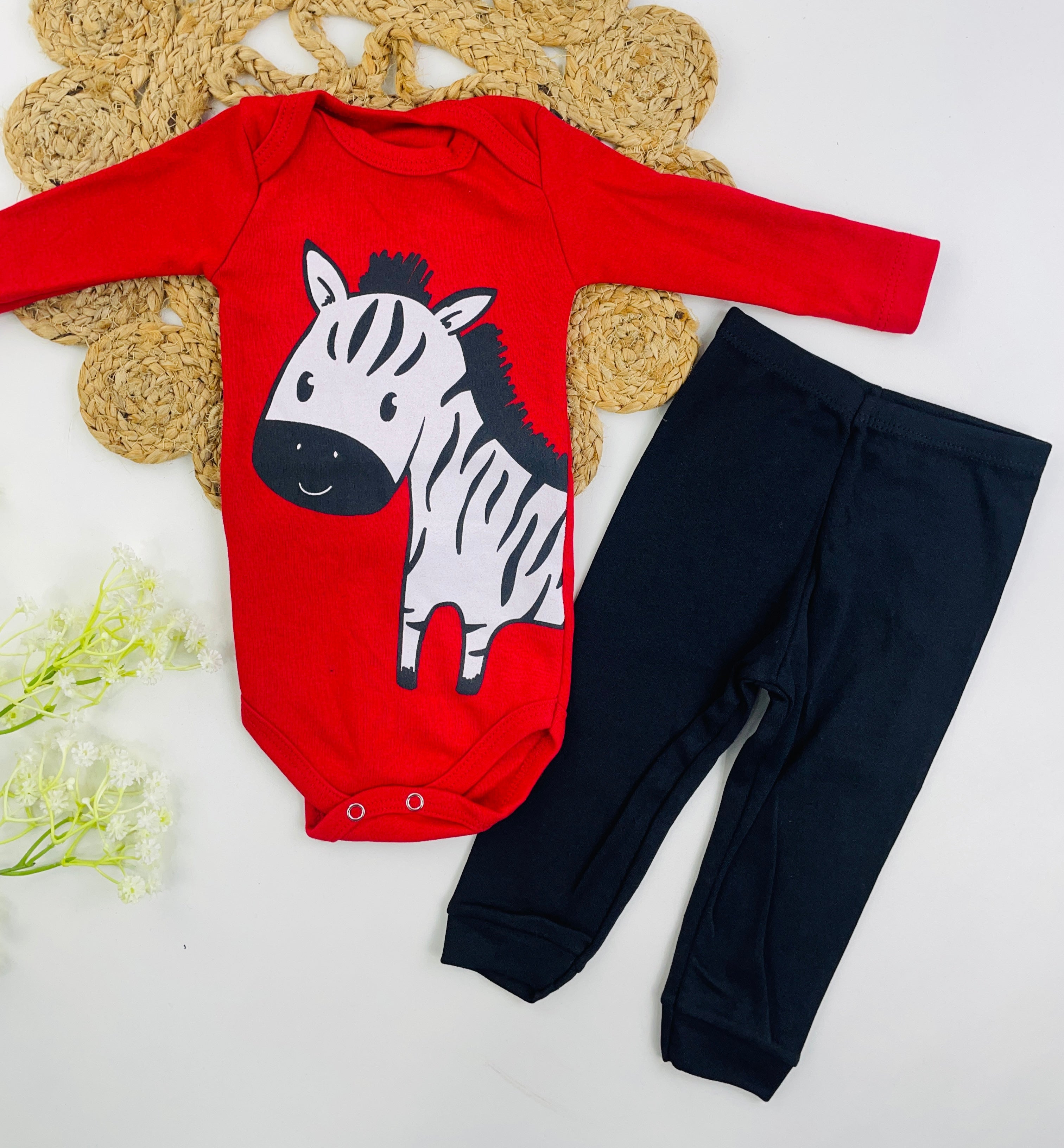 Conjunto Zebra Body Manga Longa e Calça