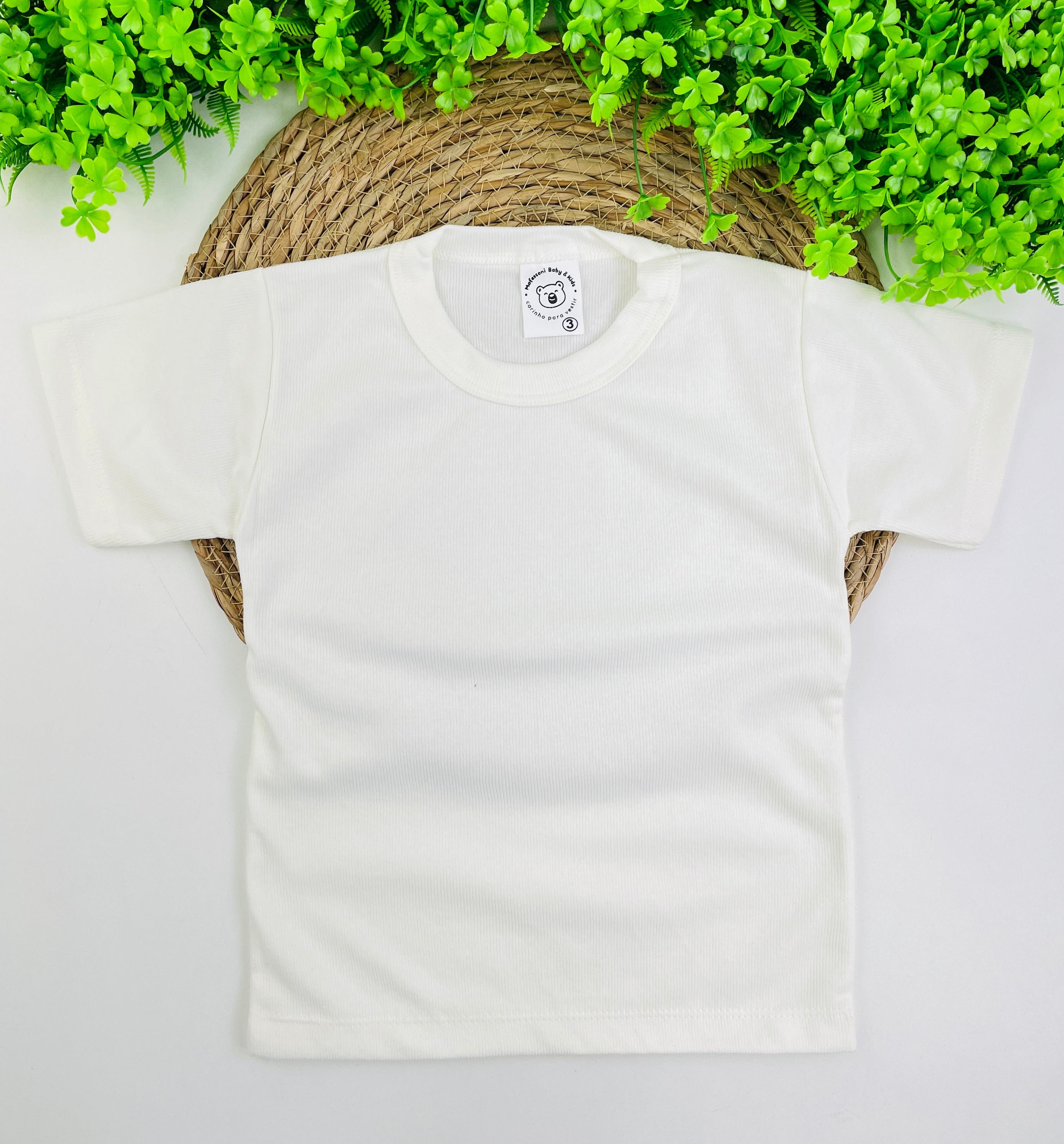 Camiseta Meia Manga Mafessoni Canelada Off White