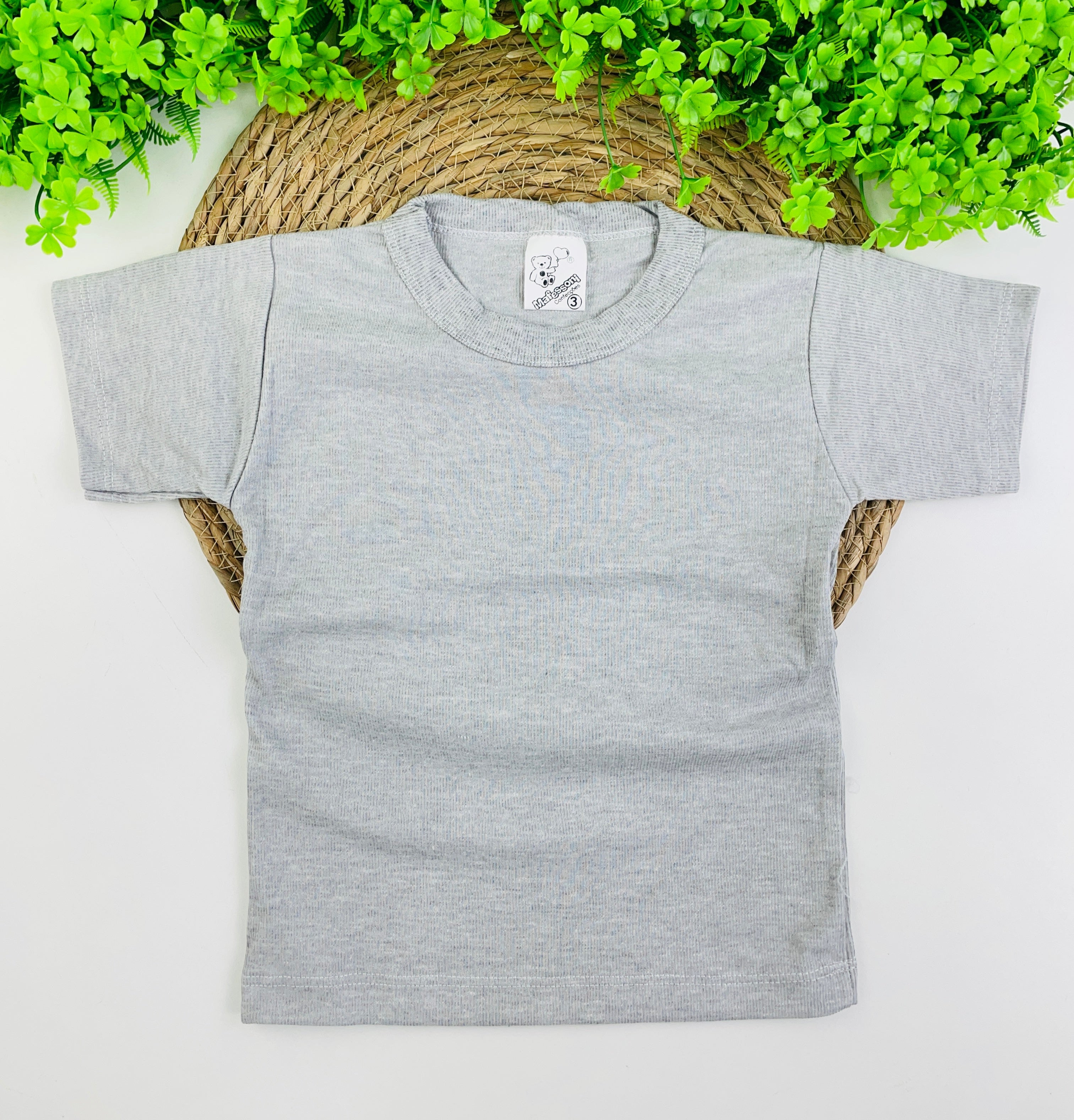 Camiseta Meia Manga Mafessoni Canelada Cinza