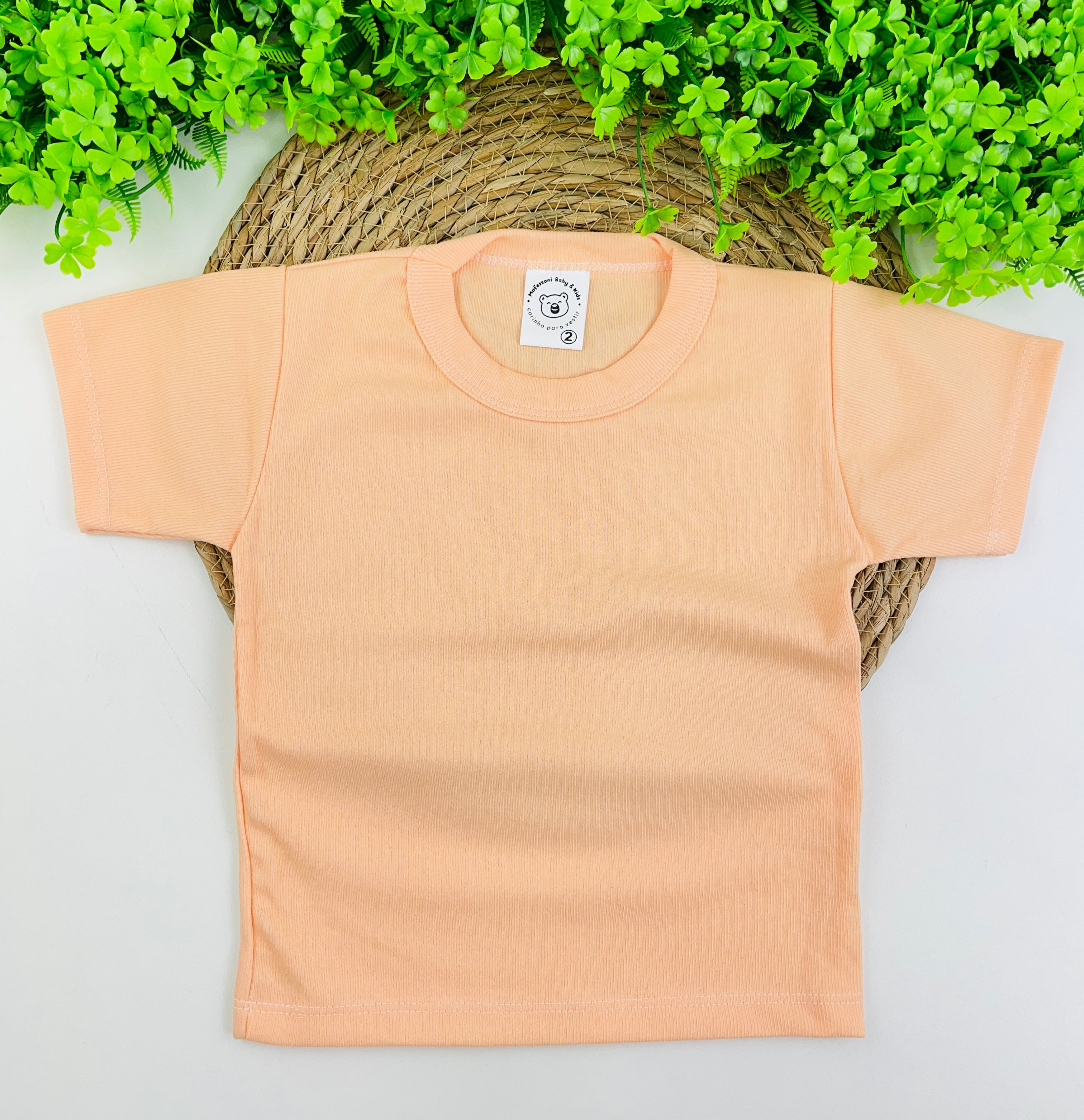 Camiseta Meia Manga Mafessoni Canelada Laranja