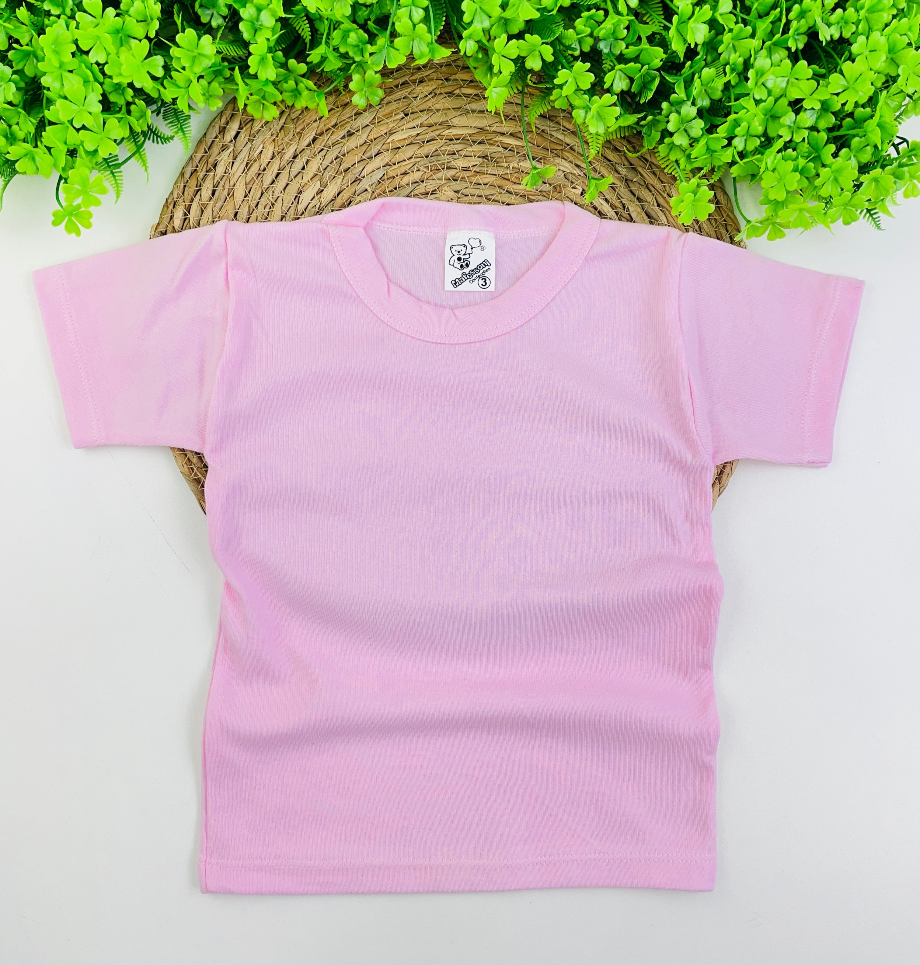 Camiseta Meia Manga Mafessoni Canelada Rosa Claro