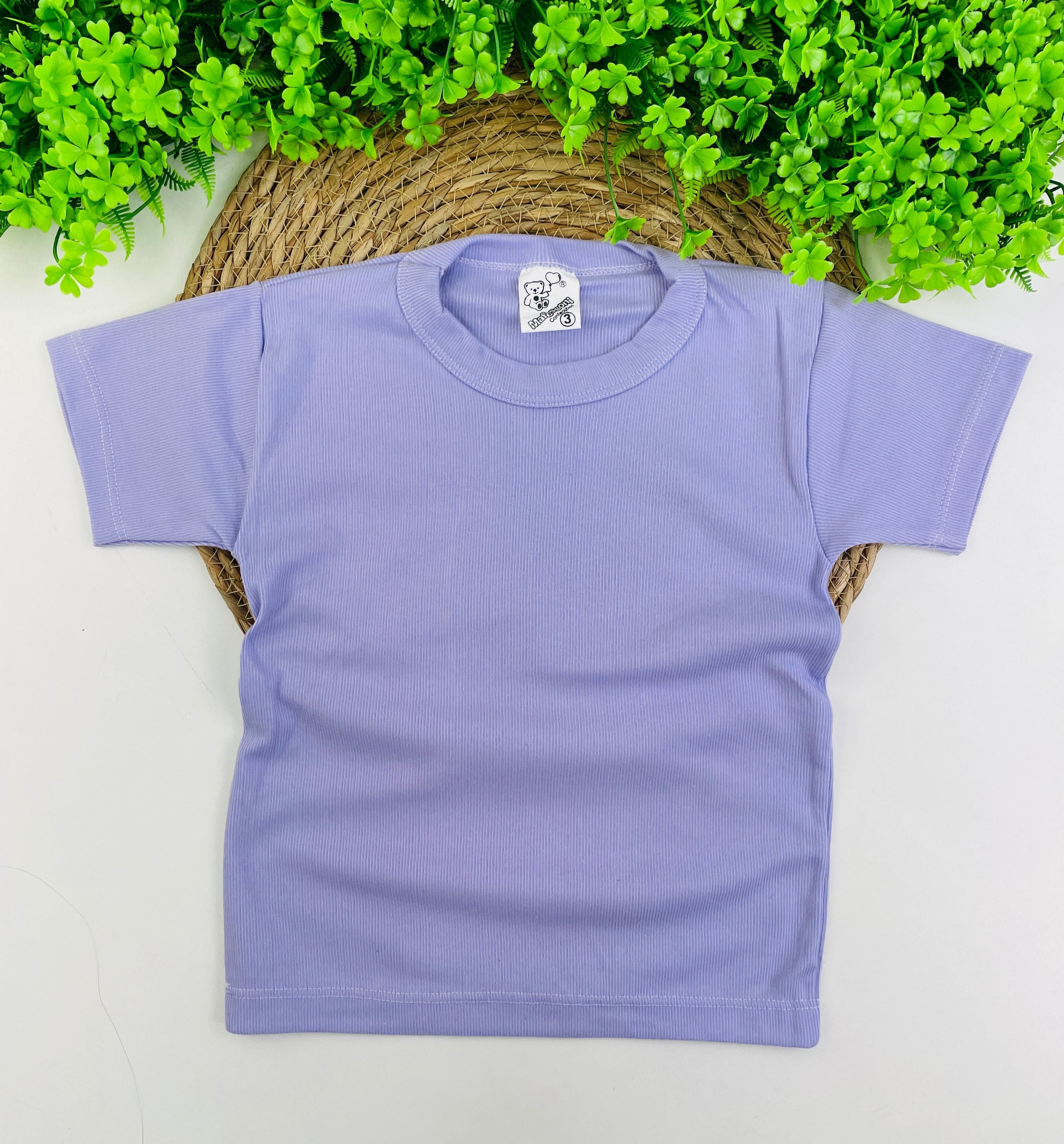 Camiseta Meia Manga Mafessoni Canelada Lilas