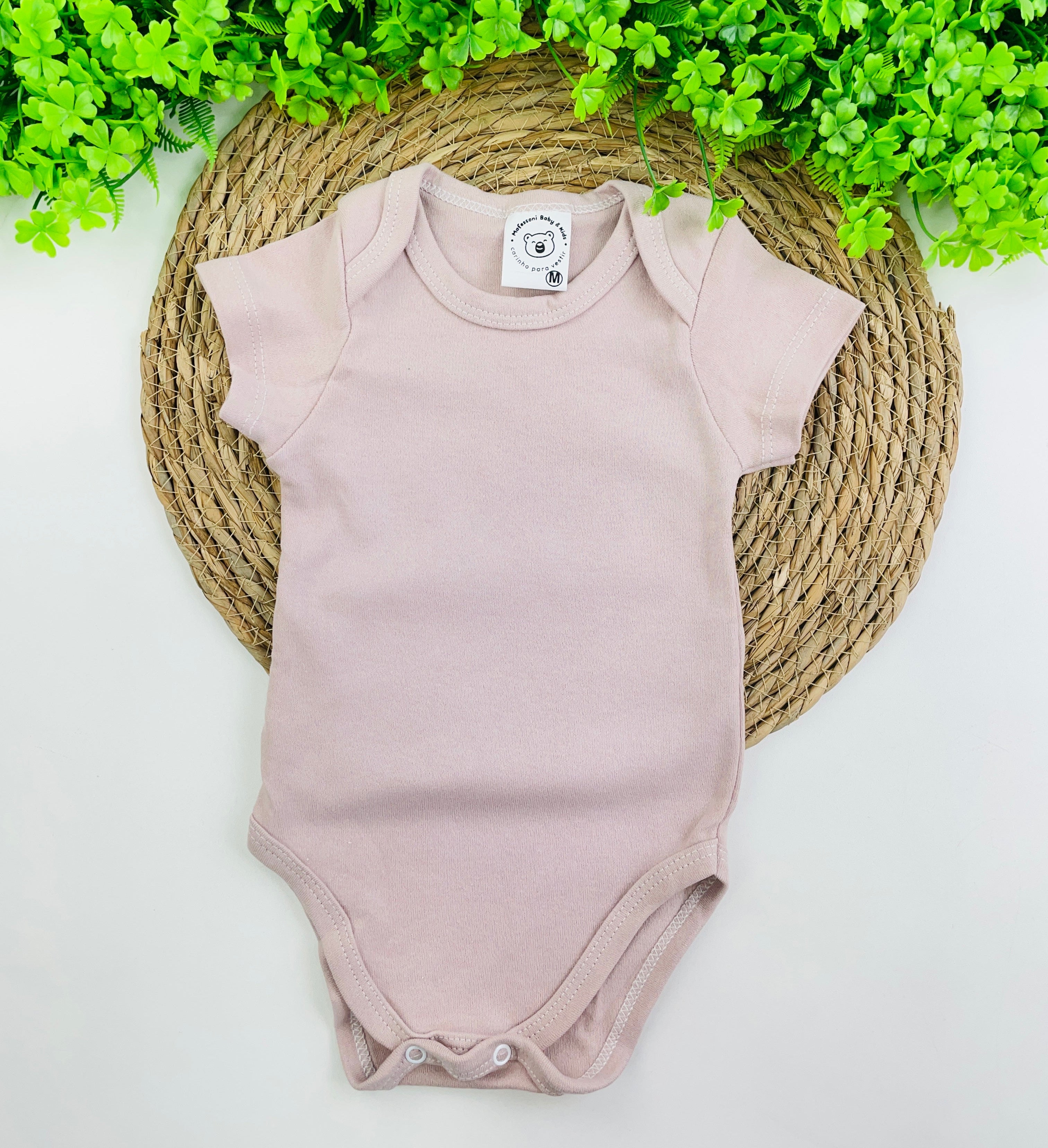 Body Meia Manga Mafessoni Suedine Rose