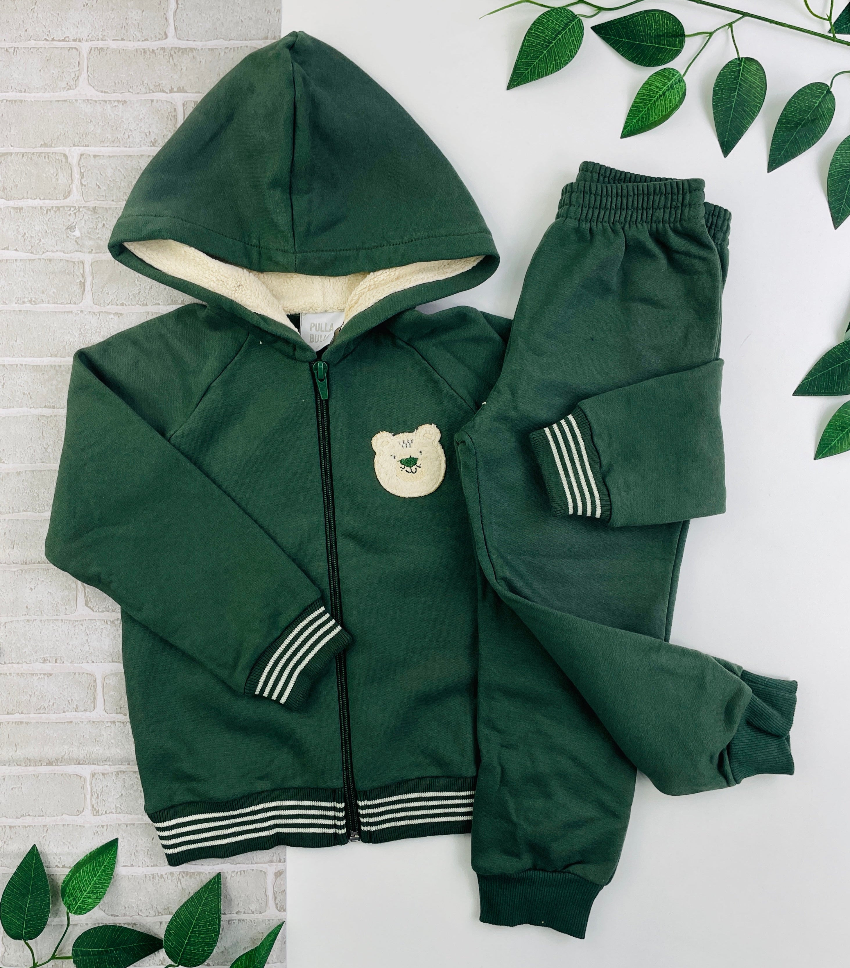 Conjunto Pulla Bulla Urso Listras Com Capuz