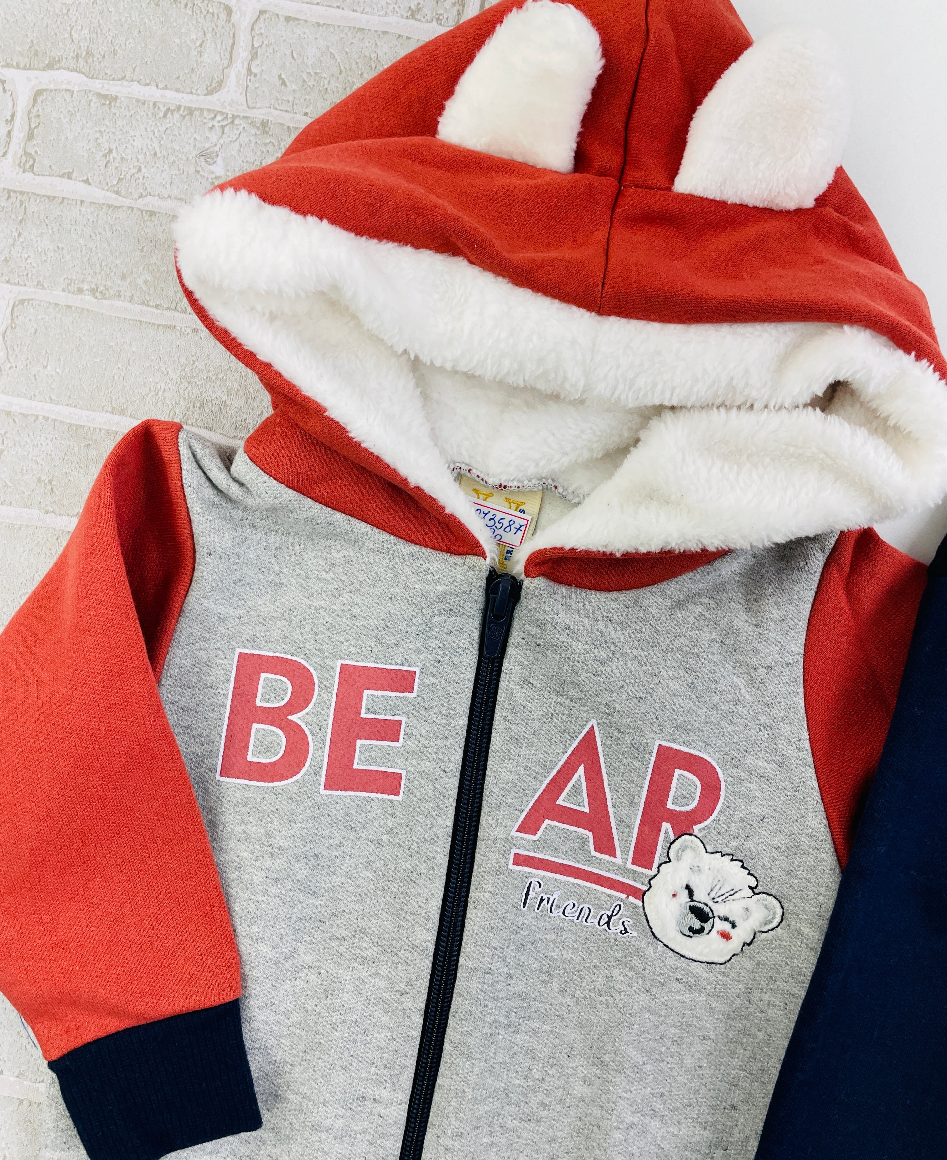 Conjunto Masculino Hrradinhos Bear Friends Com Capuz Orelinha