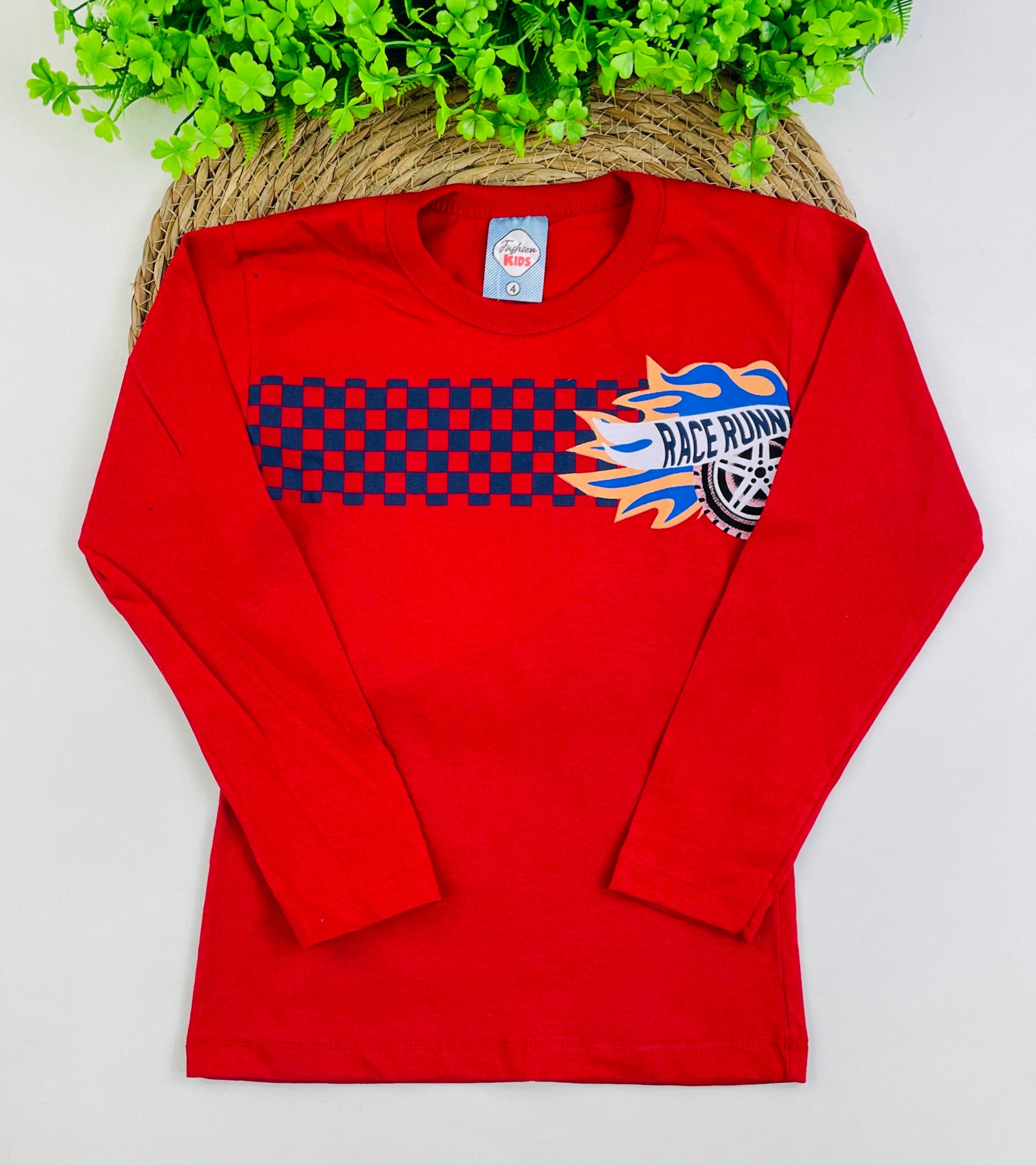 Camiseta Manga Longa Fashion Kids Race Runner