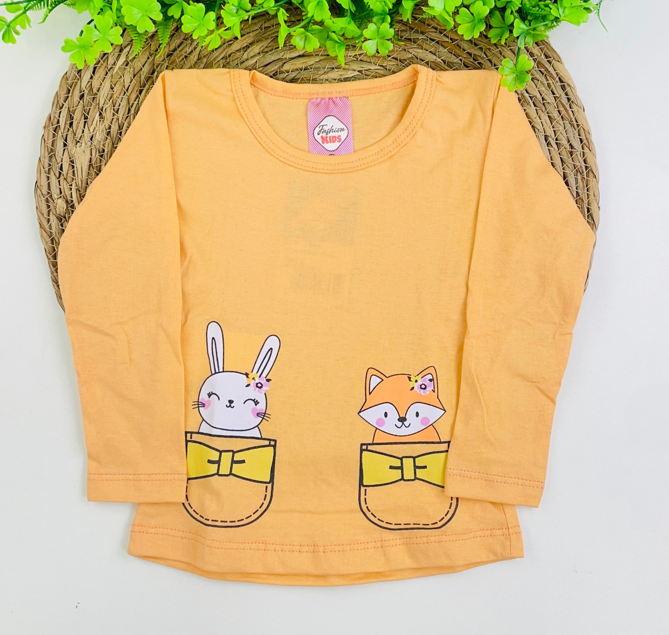 Blusa Manga Longa Fashion Kids Raposa E Coelha