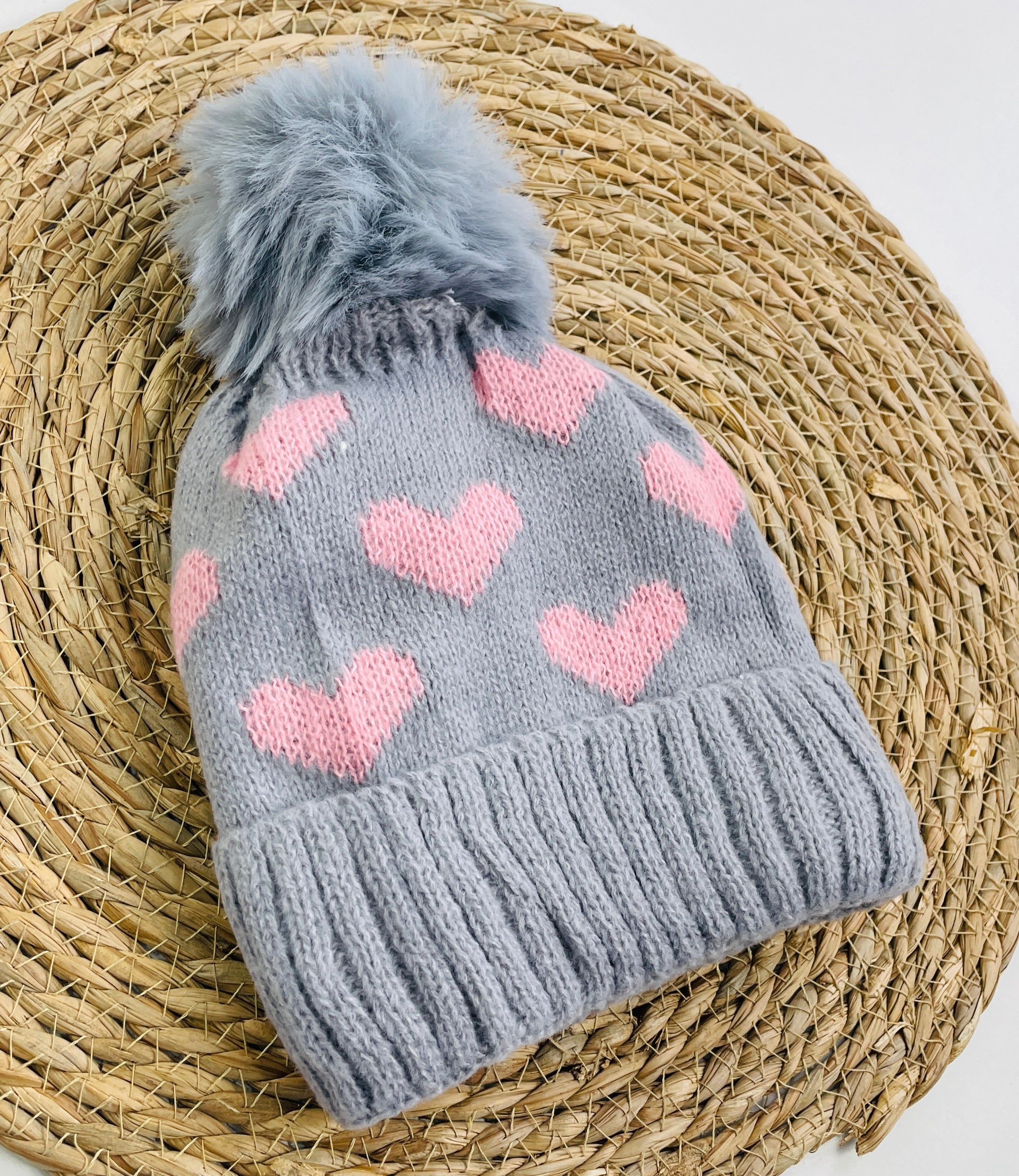 Touca Tricot Corações