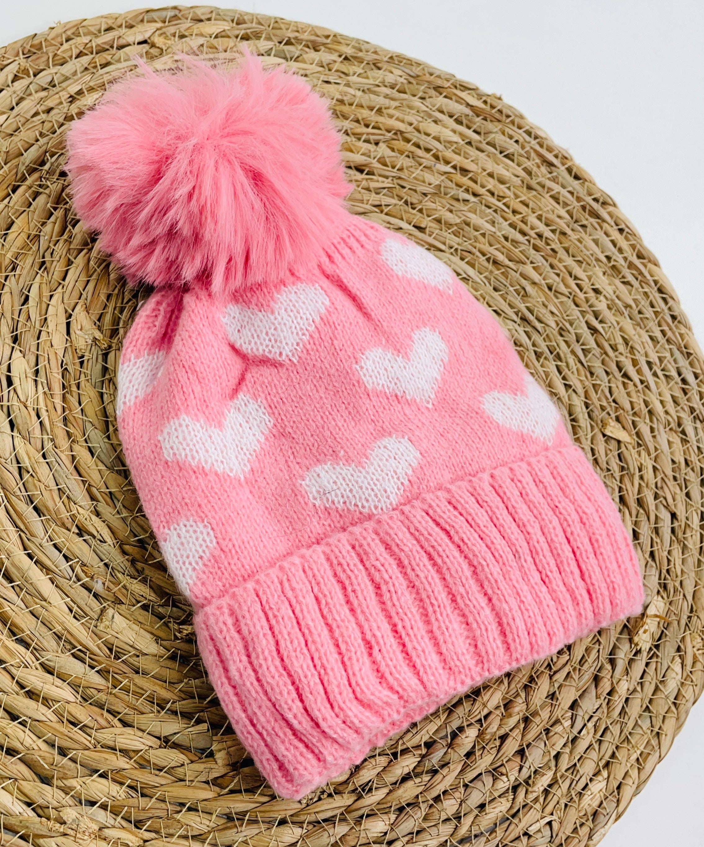 Touca Tricot Corações