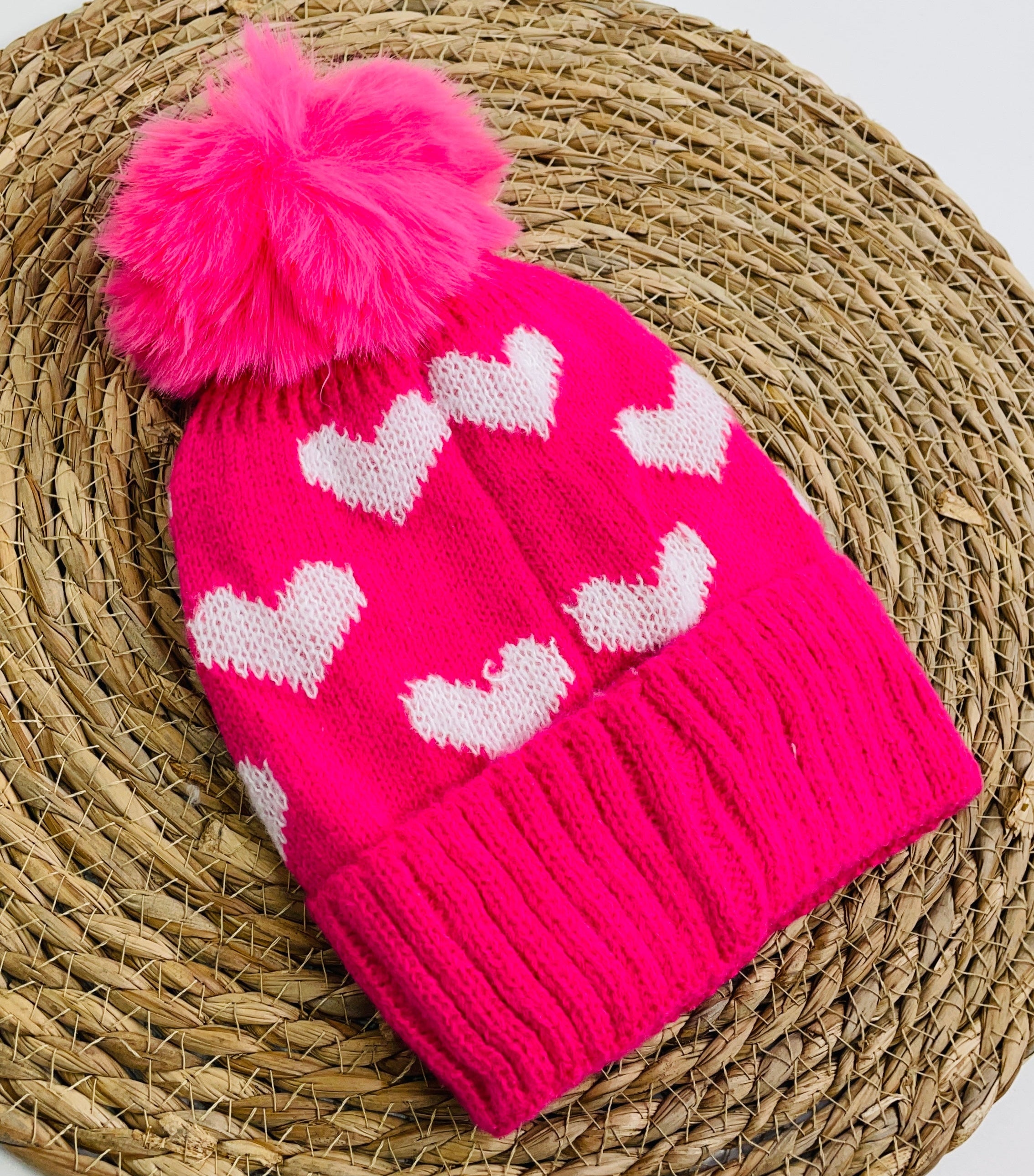 Touca Tricot Corações