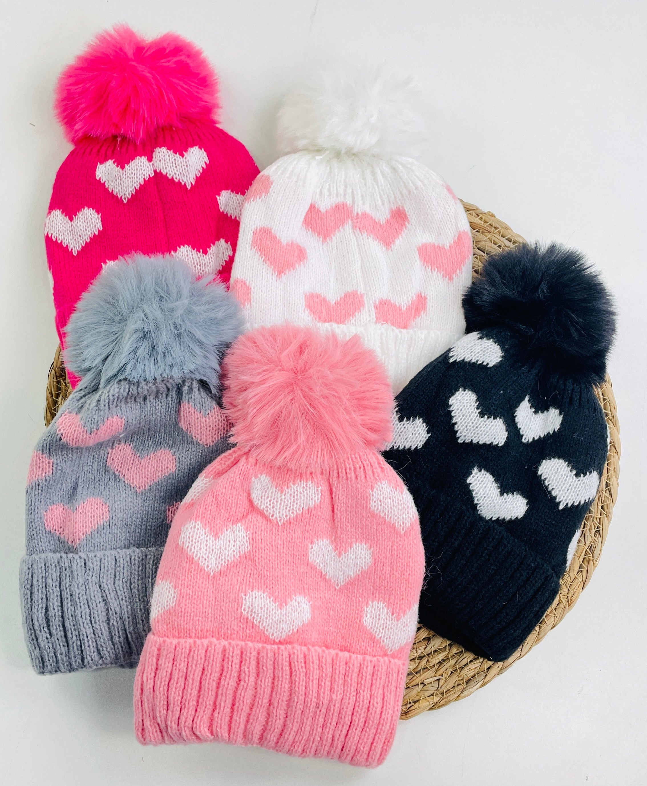 Touca Tricot Corações