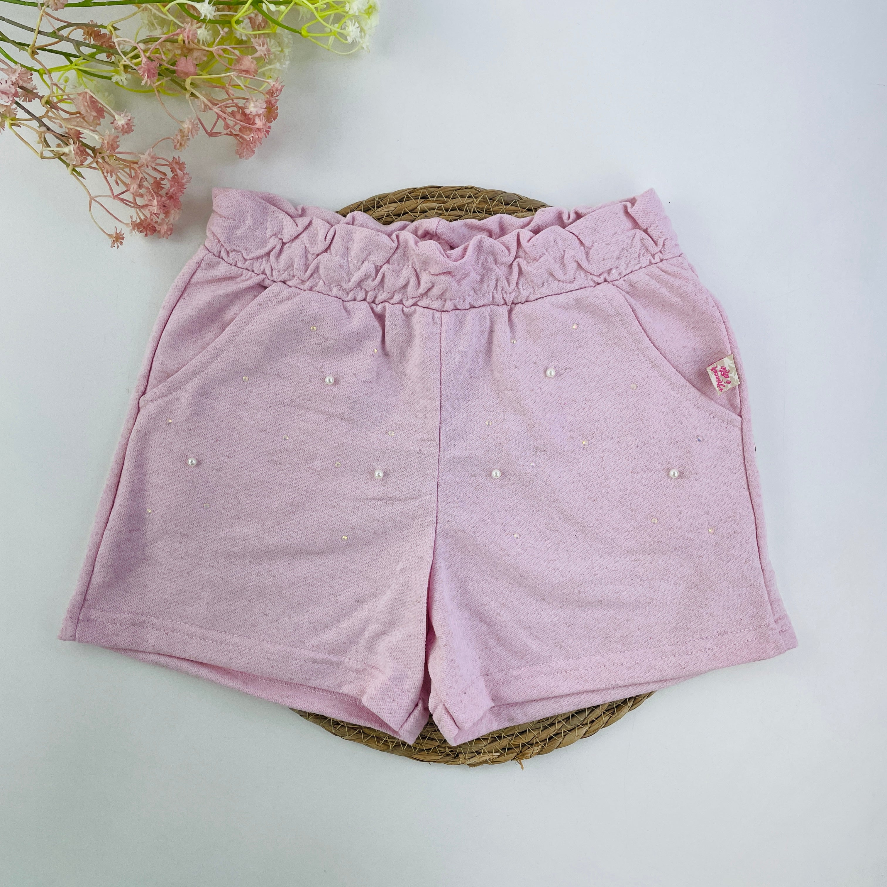 Short Fem Brincar e Arte Moletinho Perolas