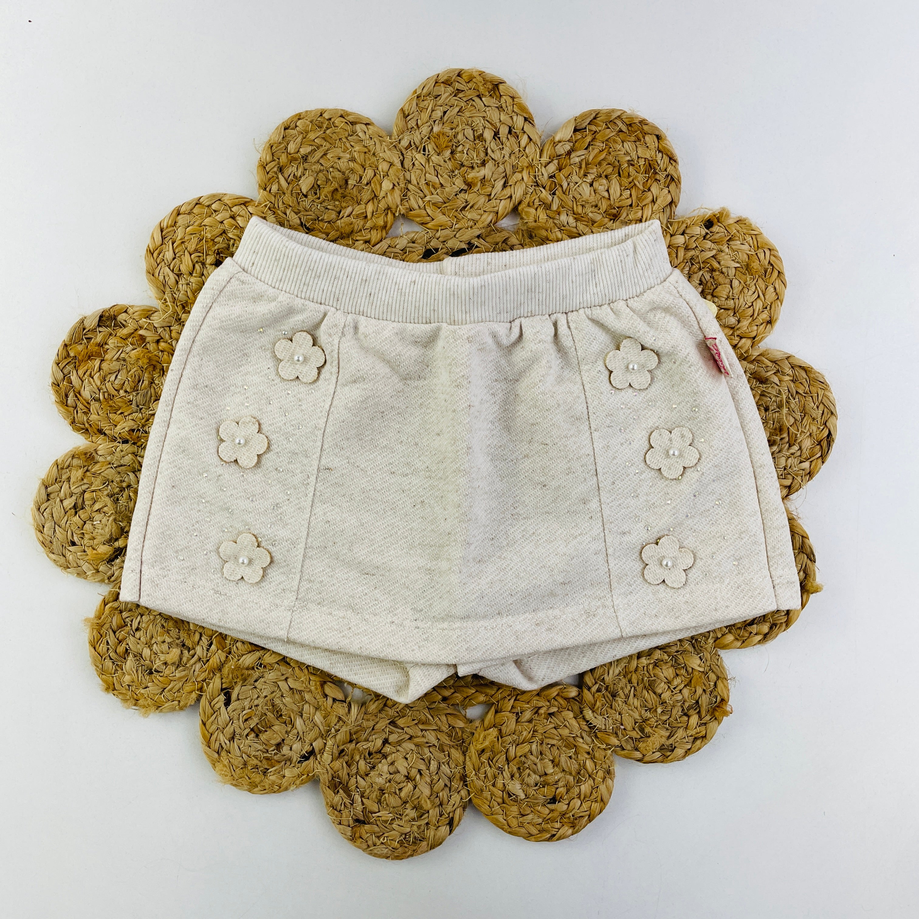 Short Saia Brincar e Arte Moletinho Florzinhas